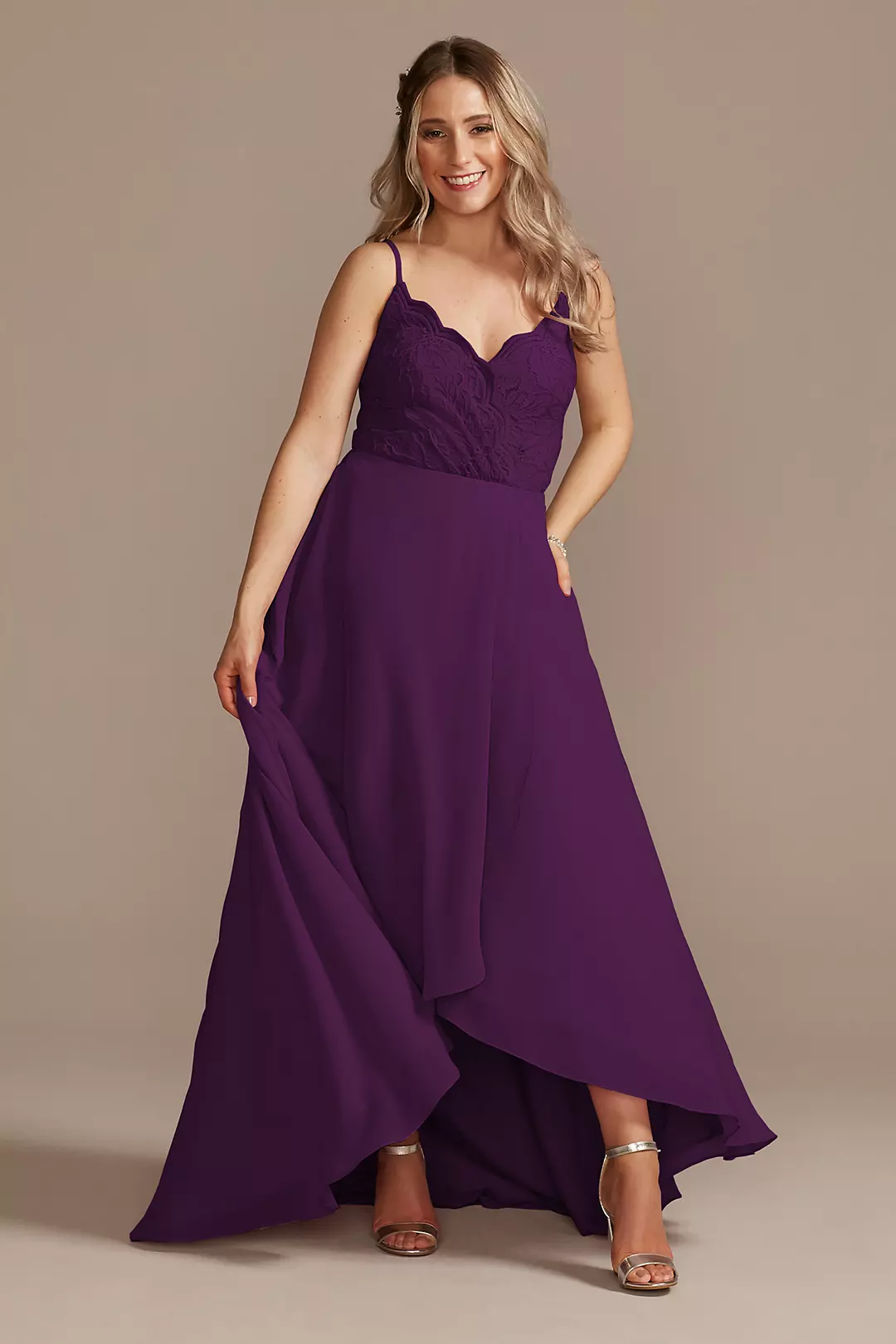 Lace Chiffon High-Low Dress - Image 24