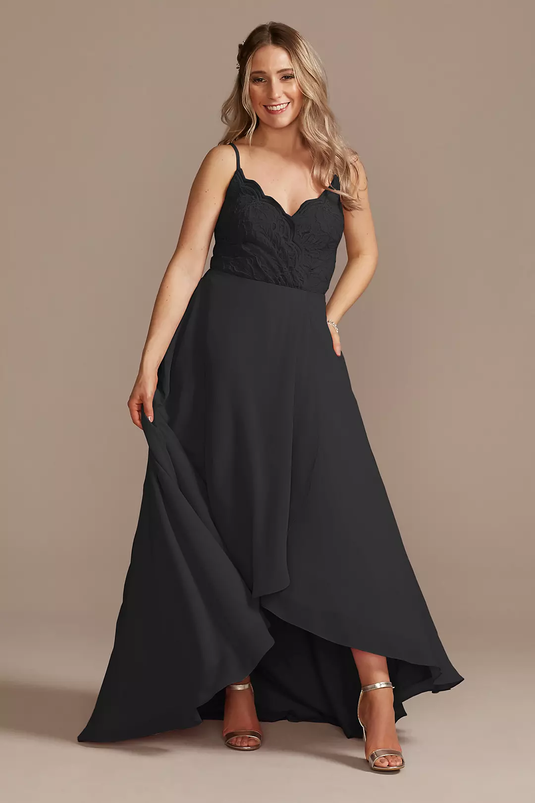 Lace Chiffon High-Low Dress - Image 7
