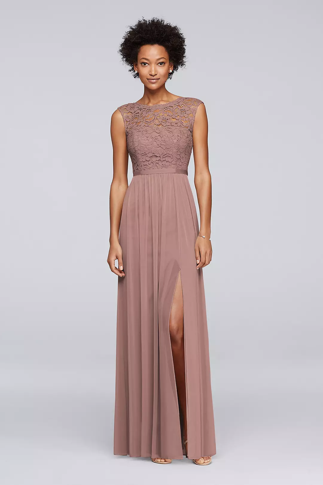 Lace Dress with Long Mesh Skirt - Image 13