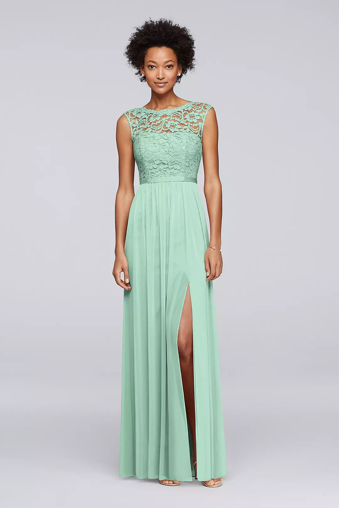Lace Dress with Long Mesh Skirt - Image 15