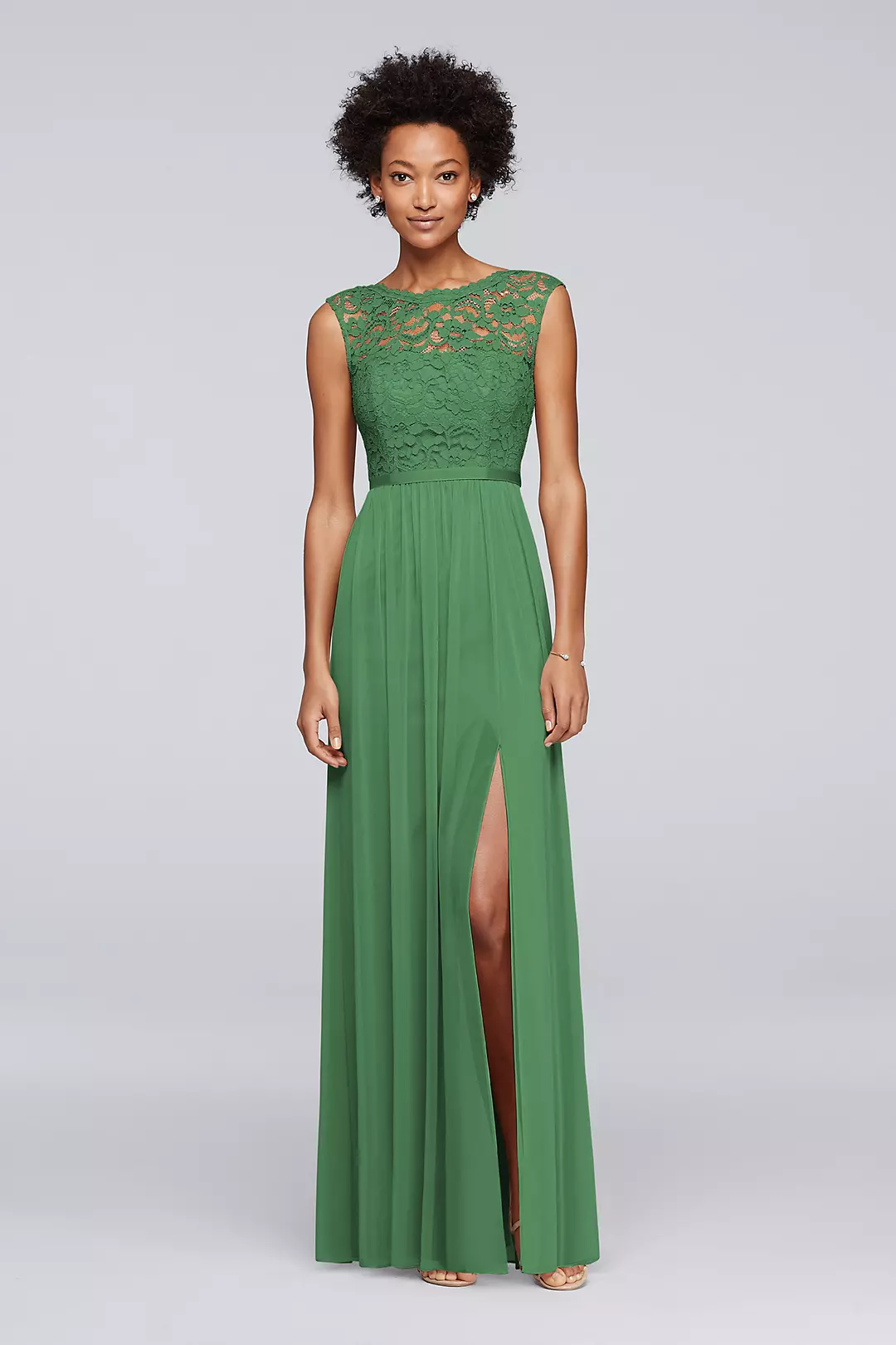 Lace Dress with Long Mesh Skirt - Image 16