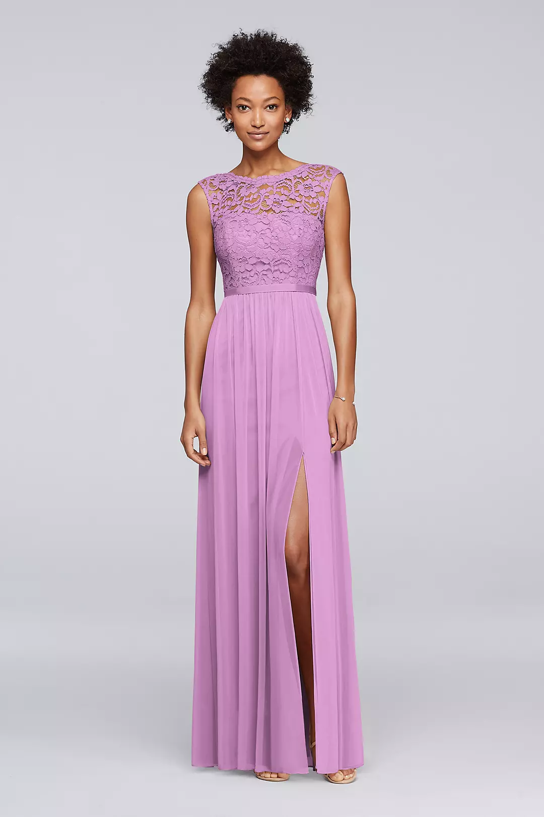 Lace Dress with Long Mesh Skirt - Image 17