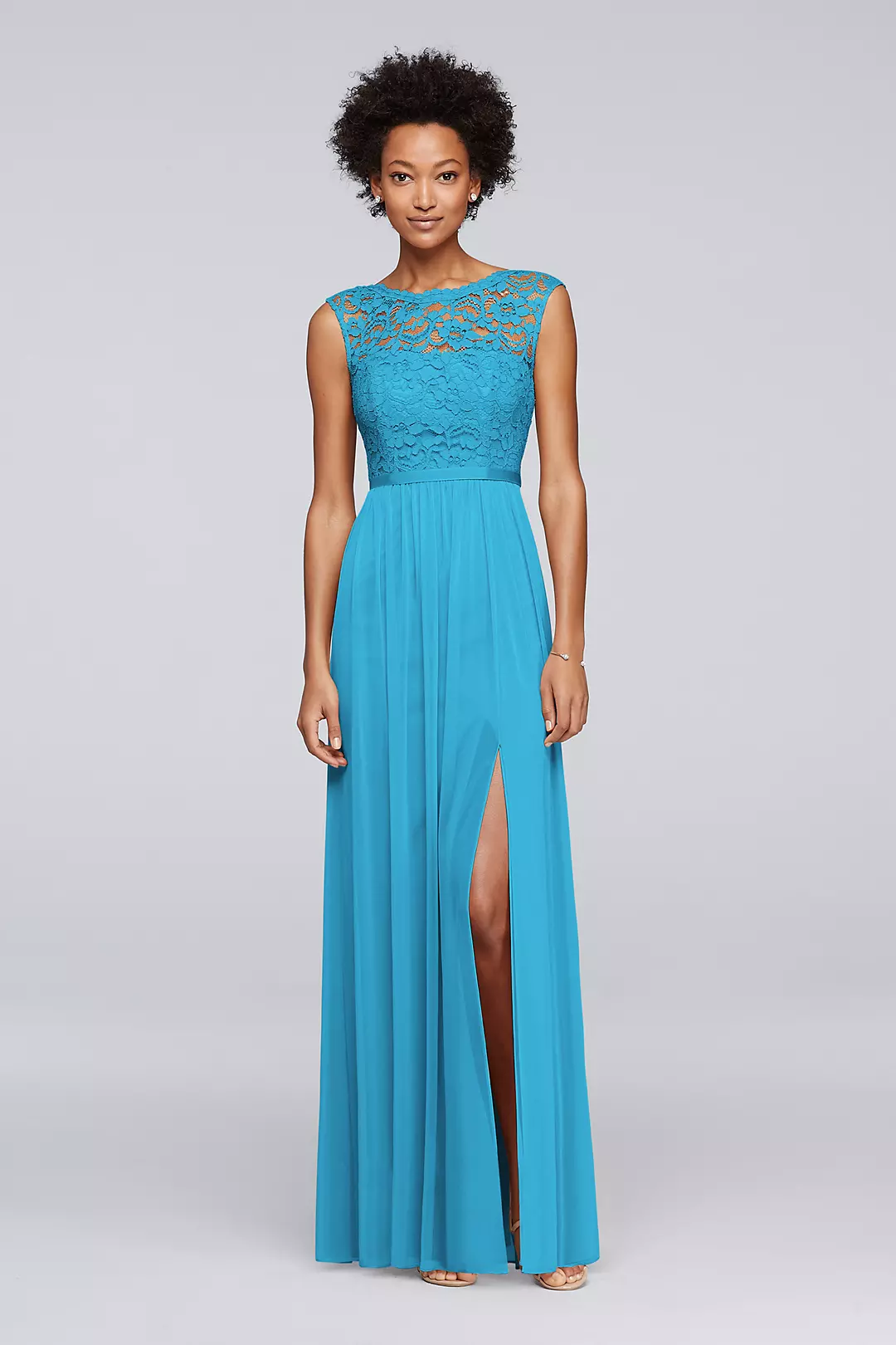 Lace Dress with Long Mesh Skirt - Image 19