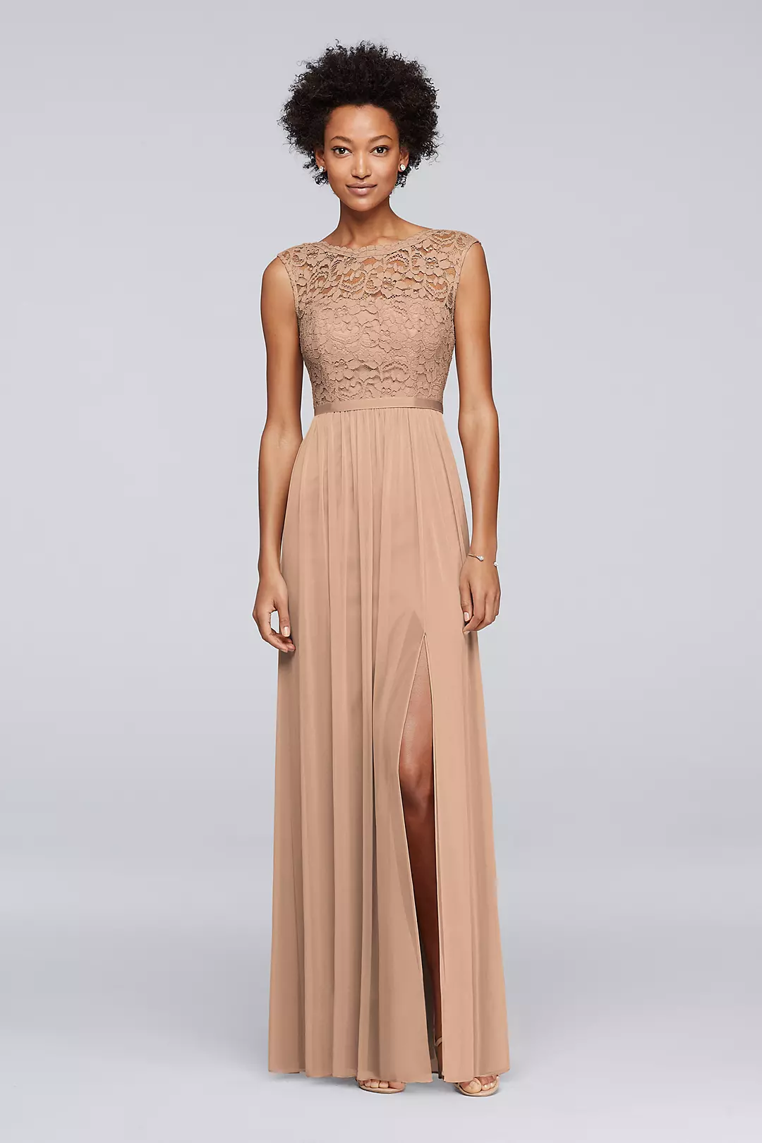 Lace Dress with Long Mesh Skirt - Image 2