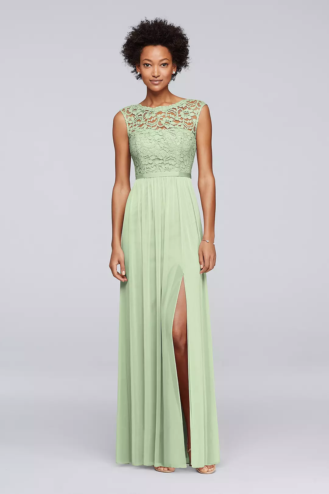 Lace Dress with Long Mesh Skirt - Image 3