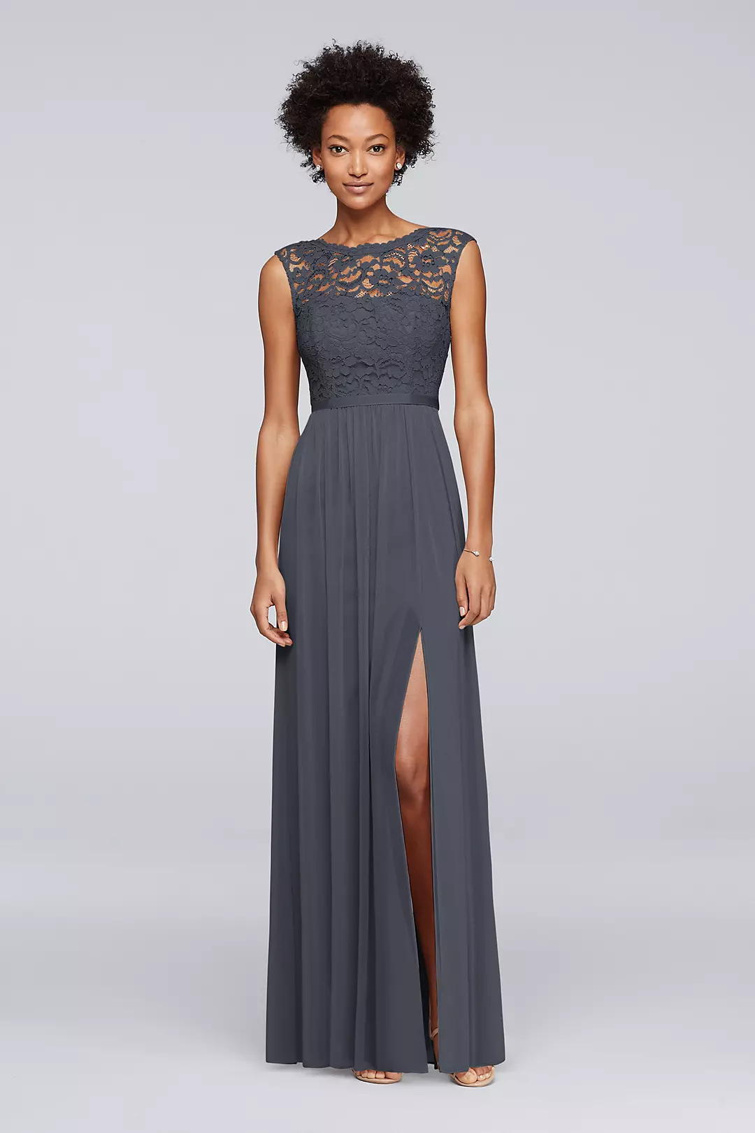 Lace Dress with Long Mesh Skirt - Image 4