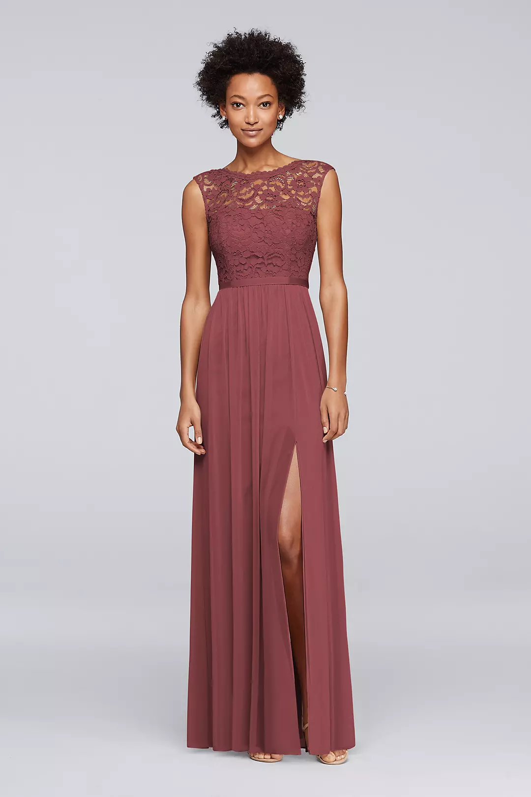 Lace Dress with Long Mesh Skirt - Image 5
