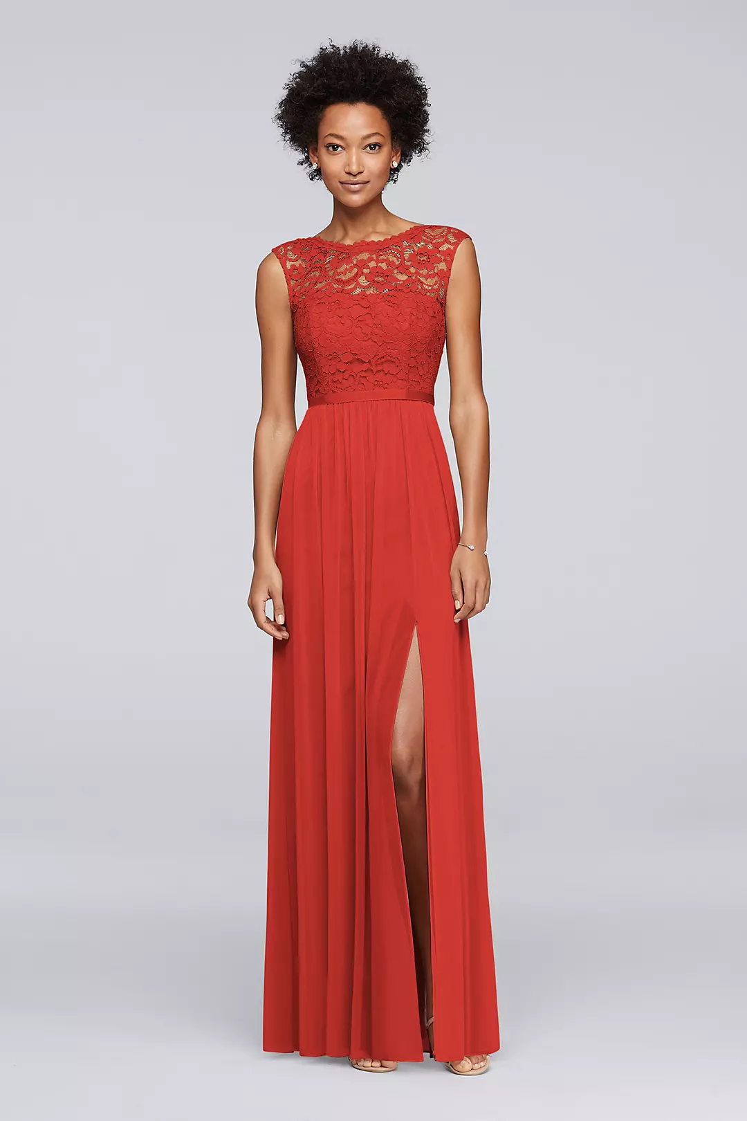 Lace Dress with Long Mesh Skirt - Image 6