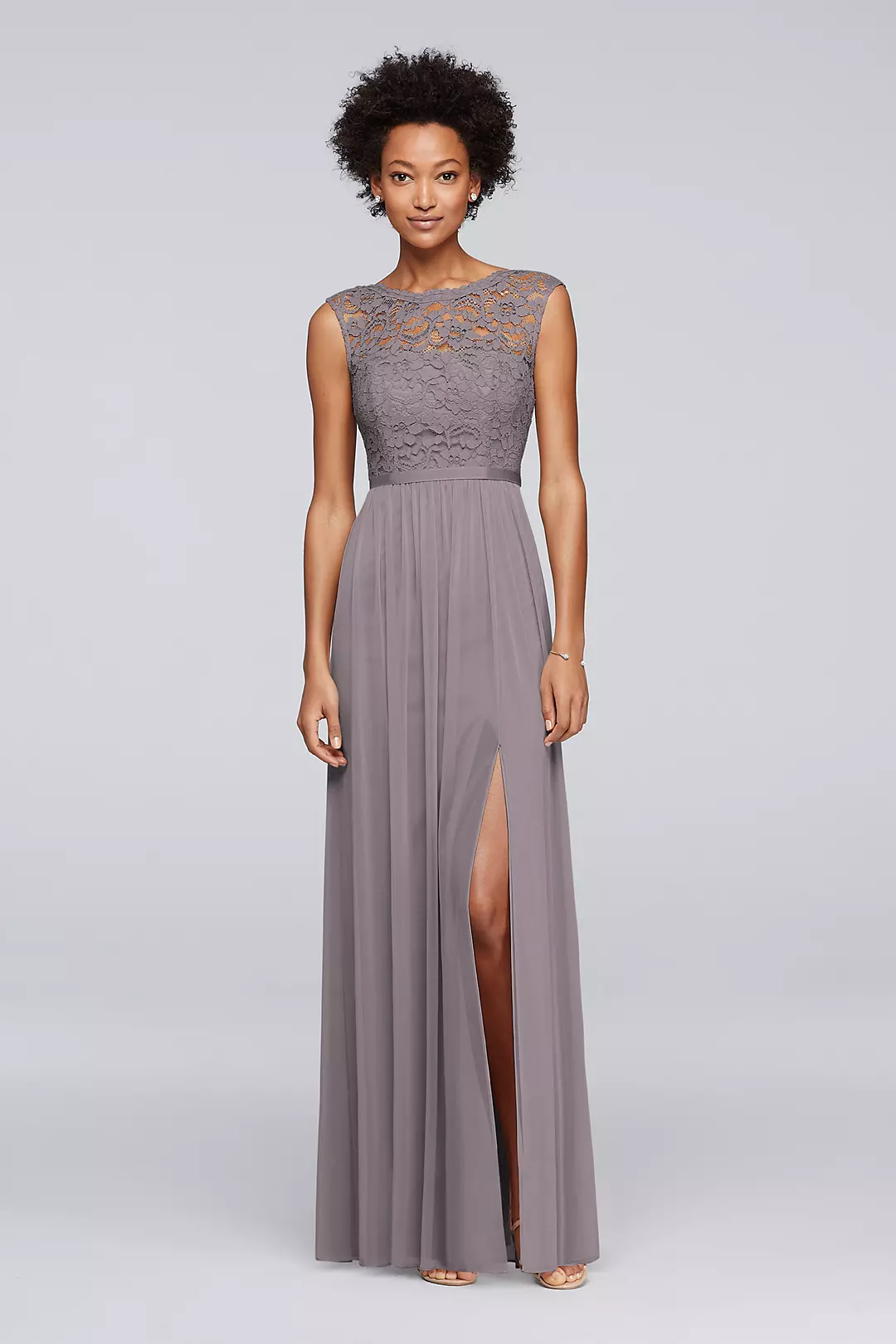 Lace Dress with Long Mesh Skirt - Image 9