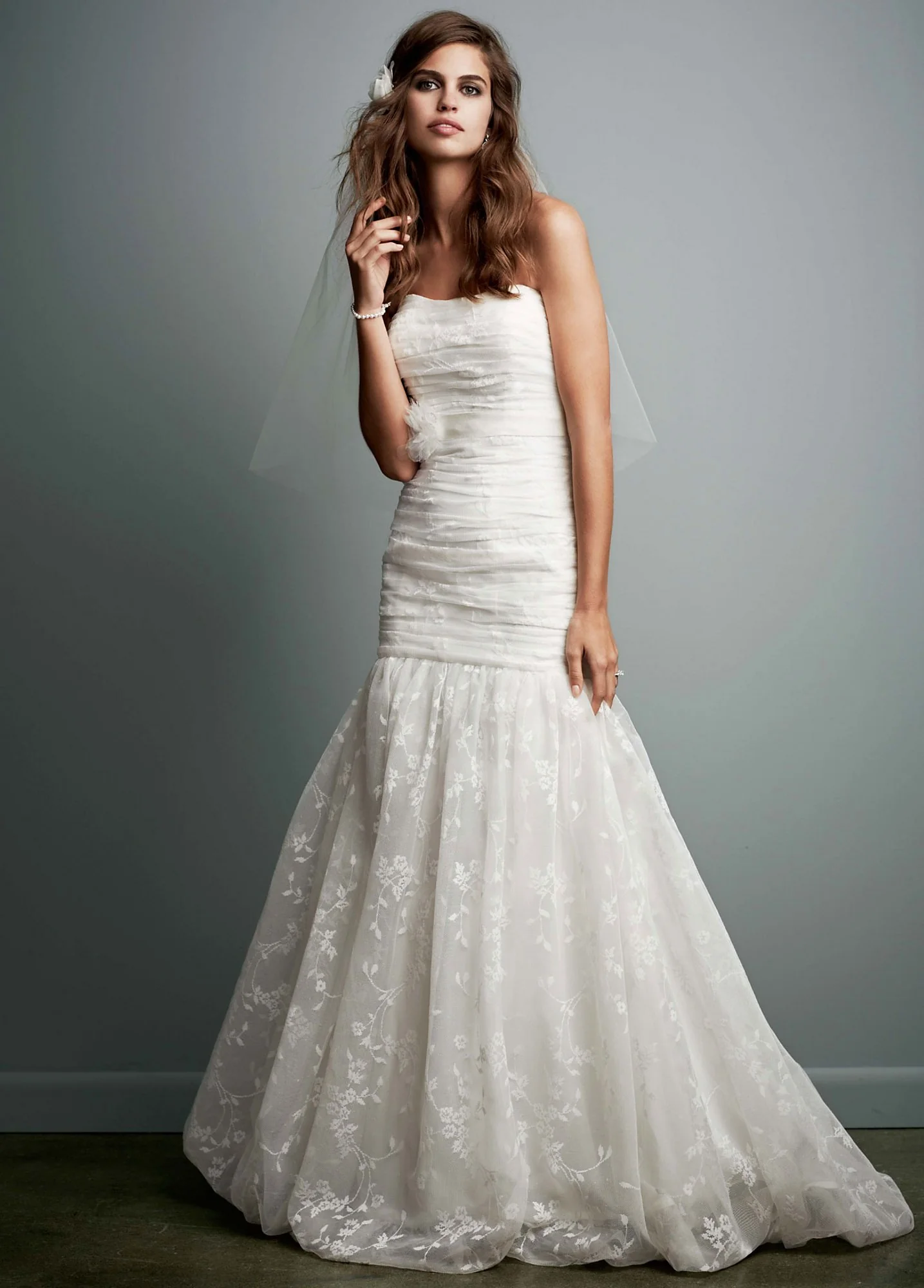 Lace Fit and Flare Gown with Bubble Hem - Image 3