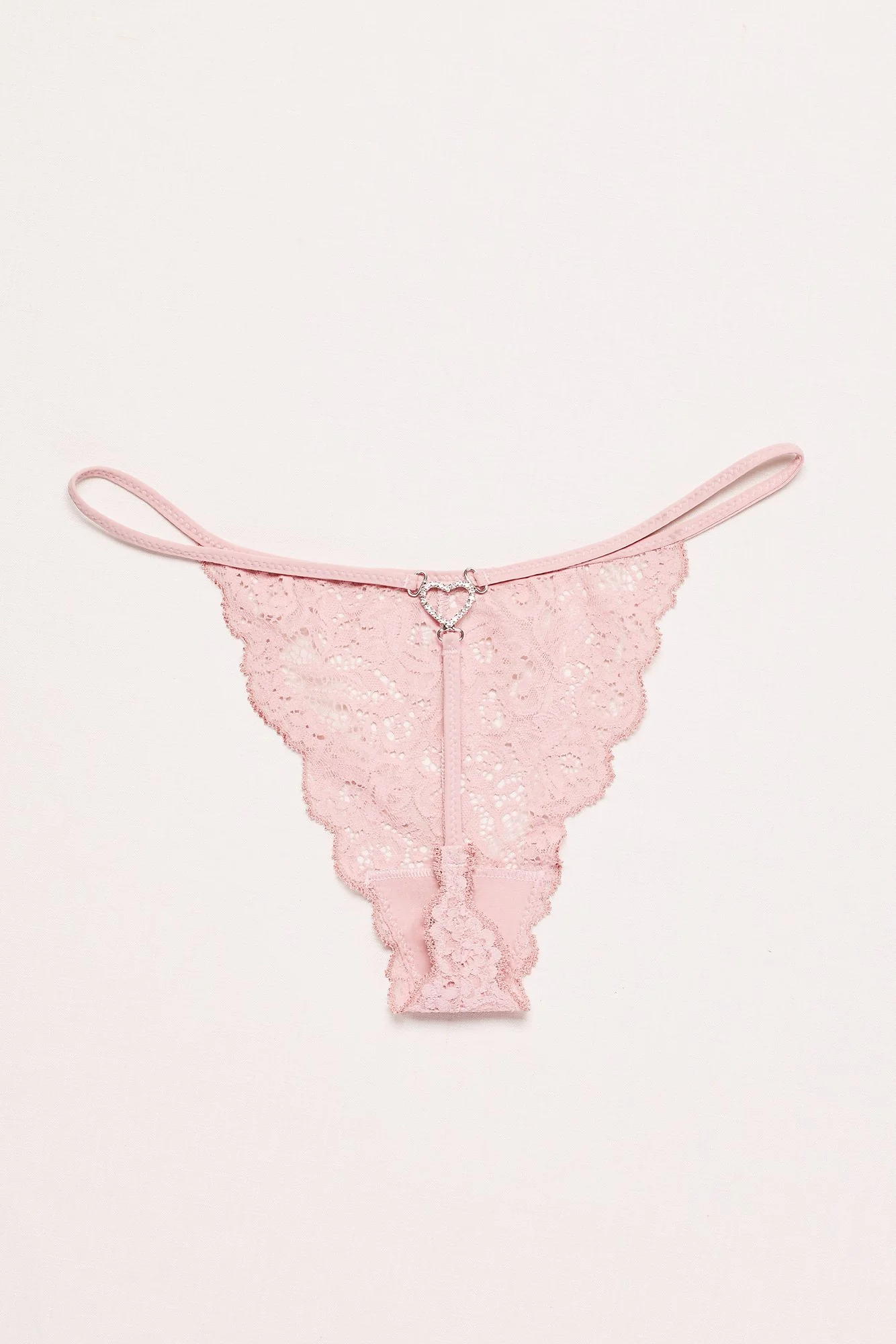 Lace G-String with Crystal Heart