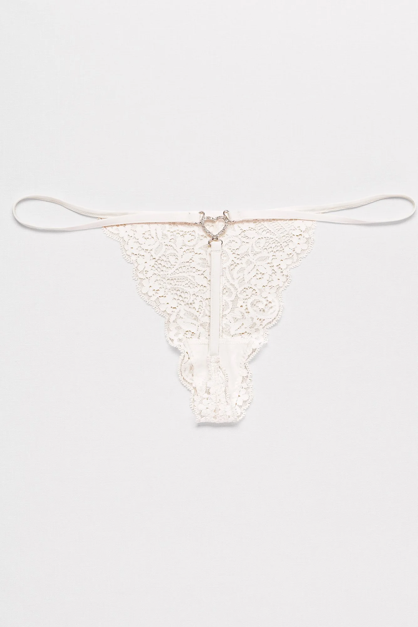 Lace G-String with Crystal Heart - Image 3