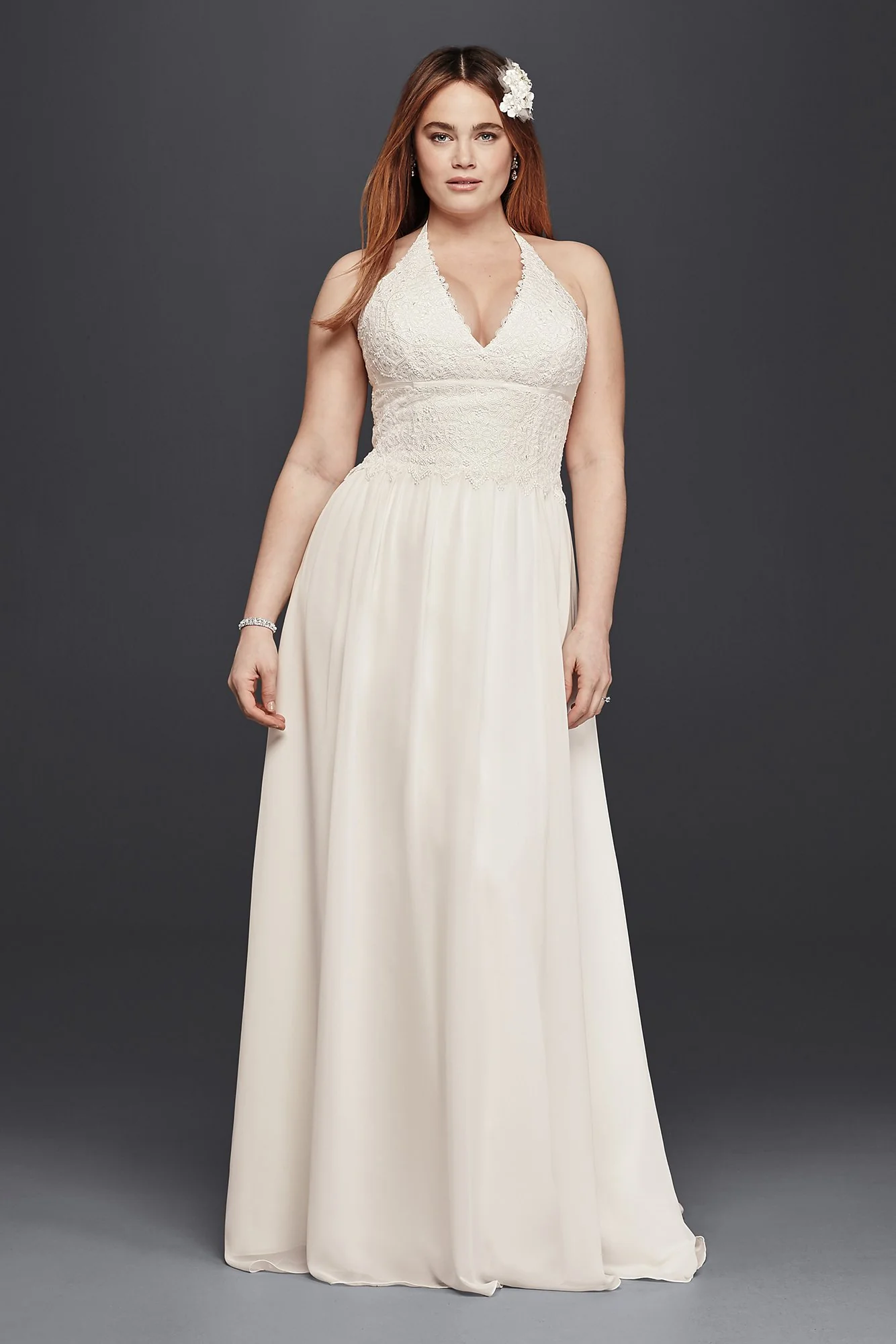 Lace Halter Wedding Dress - Image 3