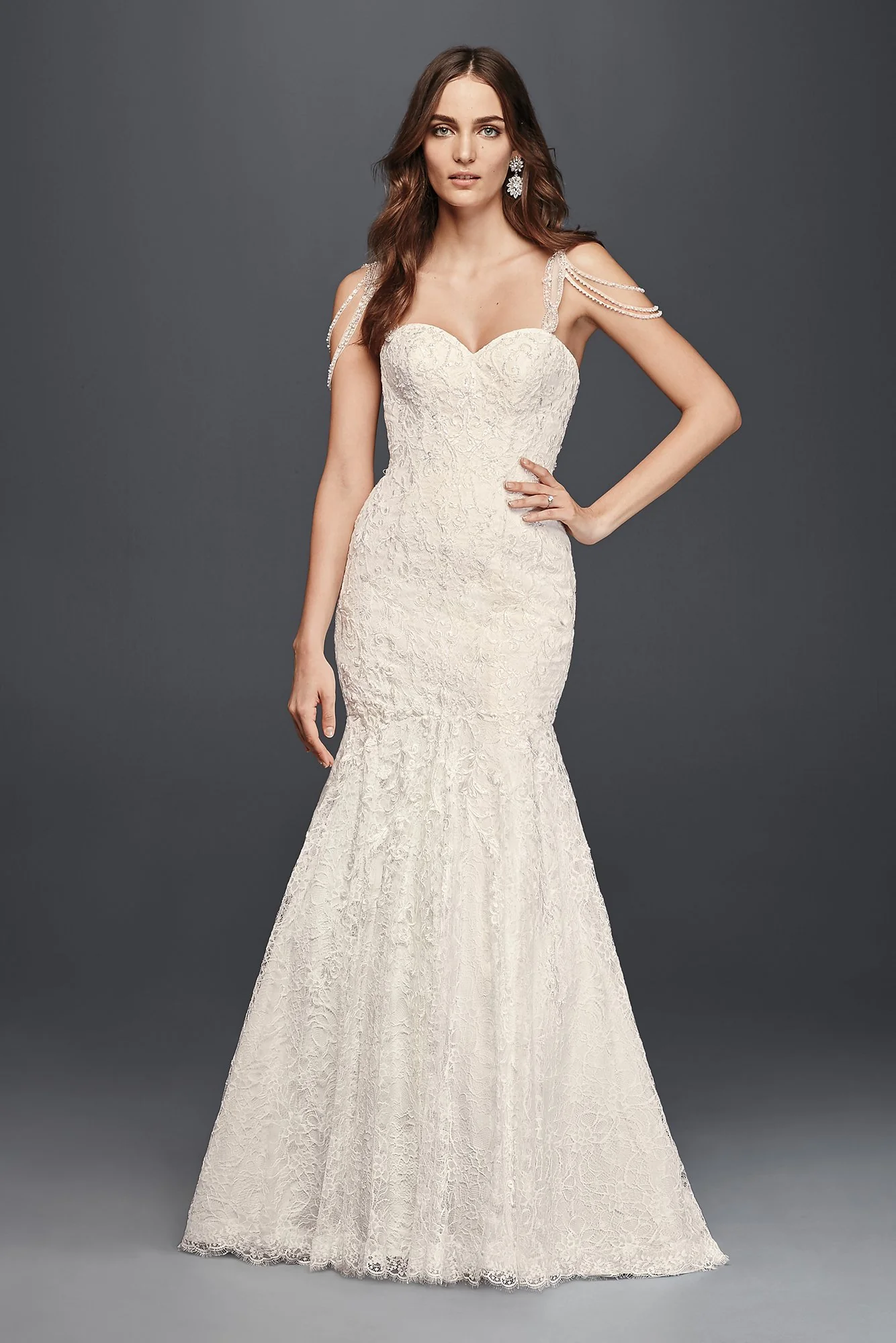 Lace Mermaid Dress with Swag Straps - Image 2
