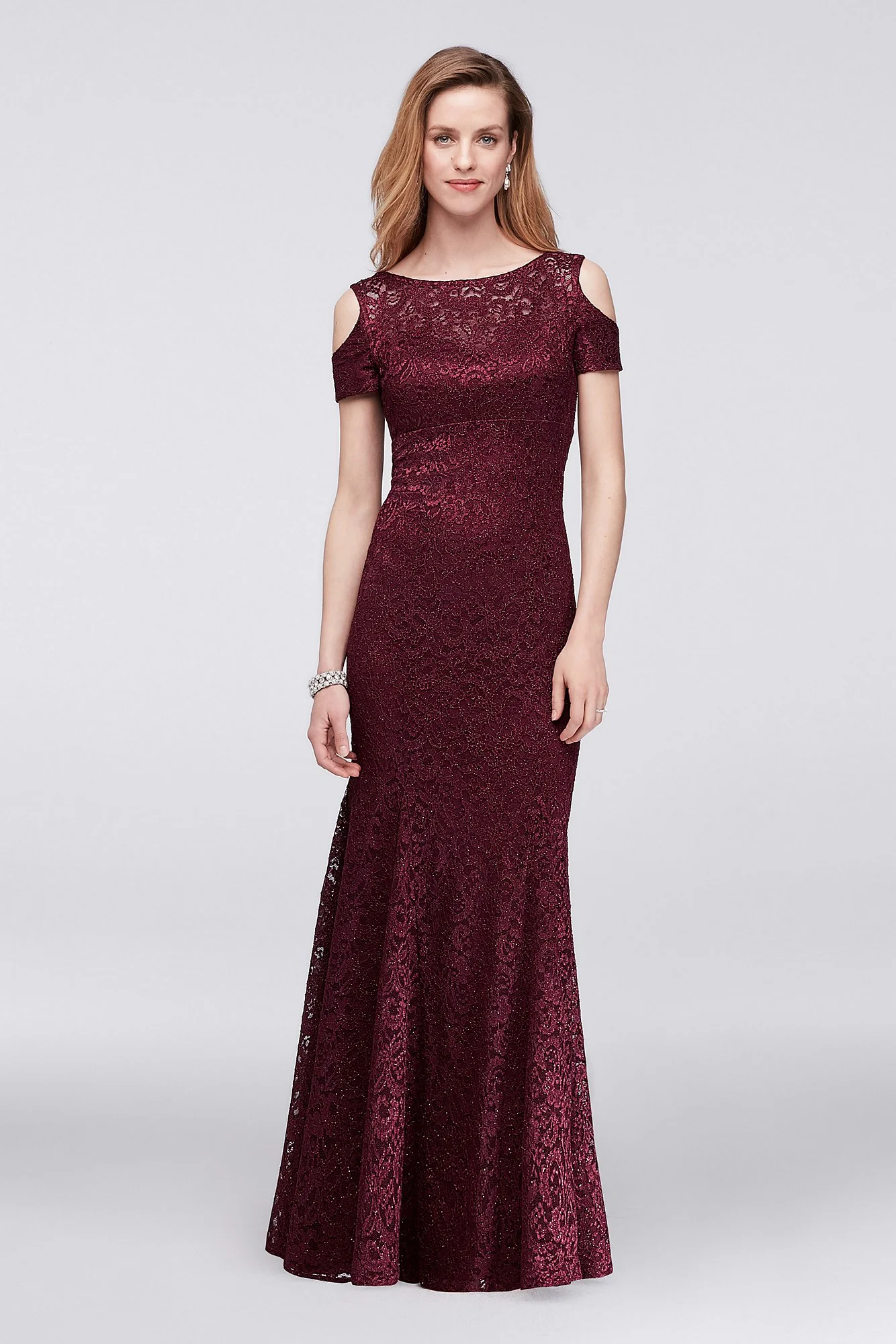 Lace Mermaid Gown with Cold Shoulder