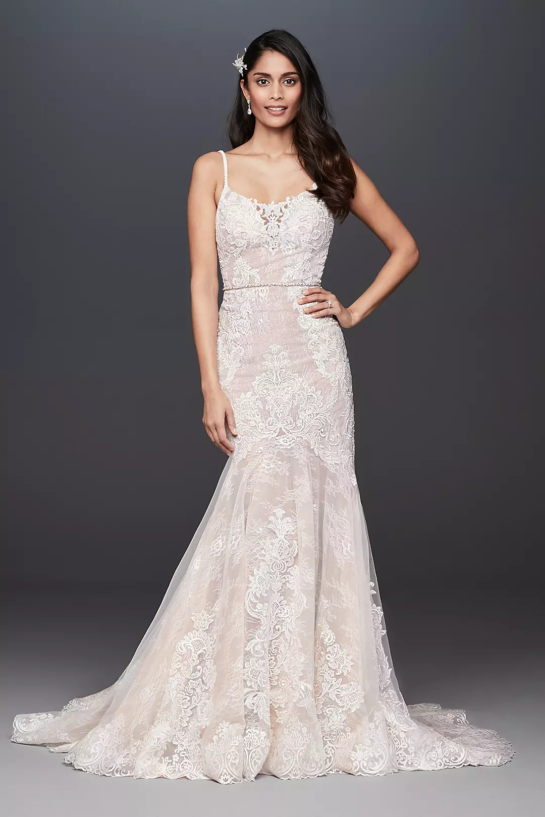 Moonstone Detail and Lace Mermaid Wedding Dress - Image 17