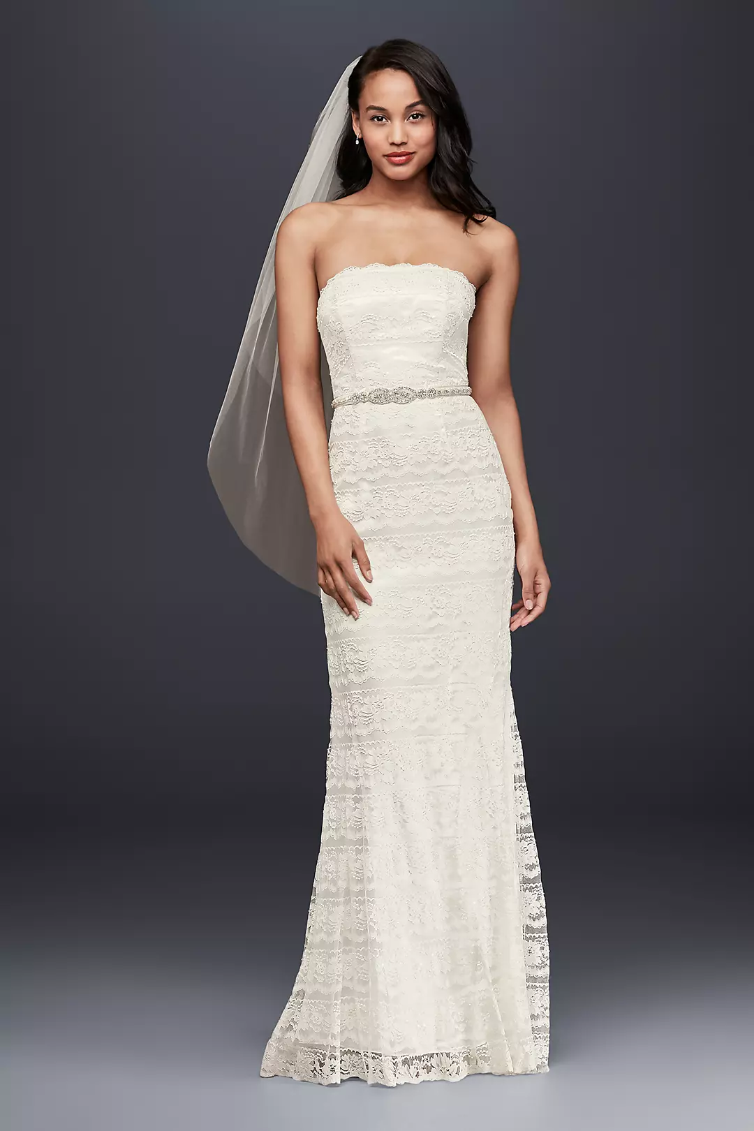 Lace Sheath Wedding Dress with Godet Inserts - Image 9