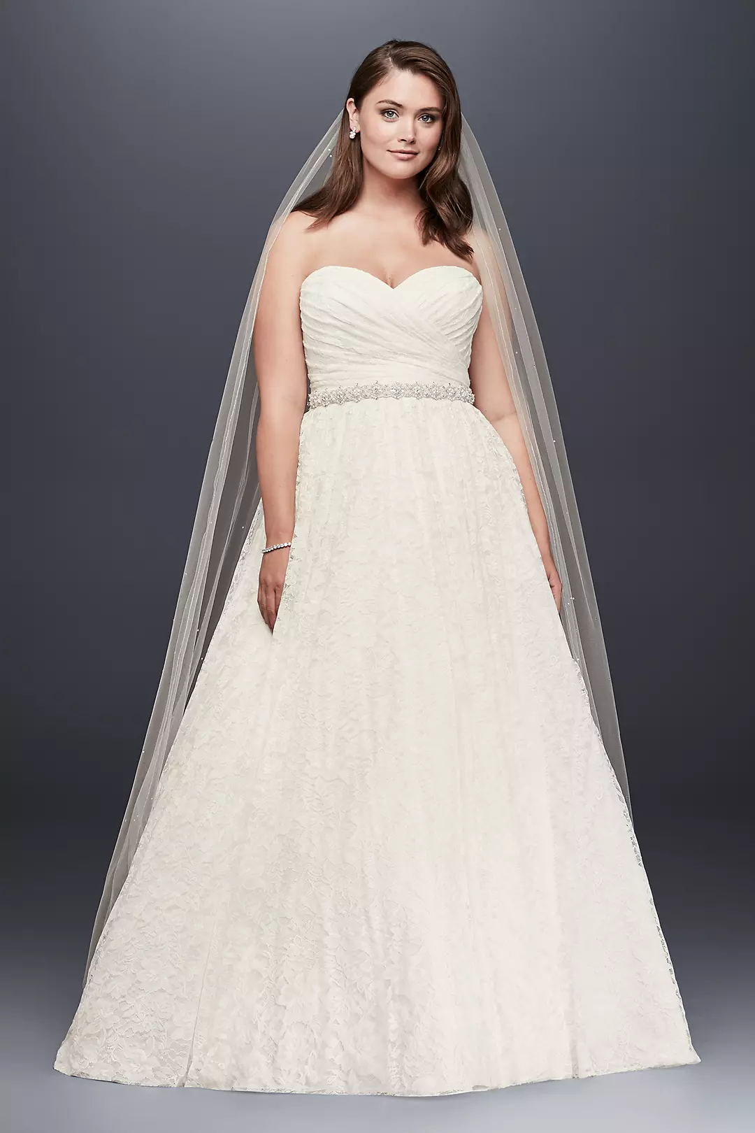 Lace Sweetheart Plus Size Ball Gown Wedding Dress - Image 4