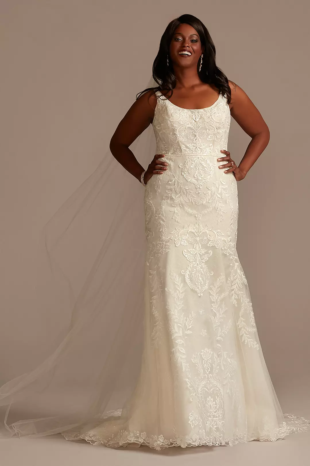 Lace Wedding Dress with Cutout Train - Image 2