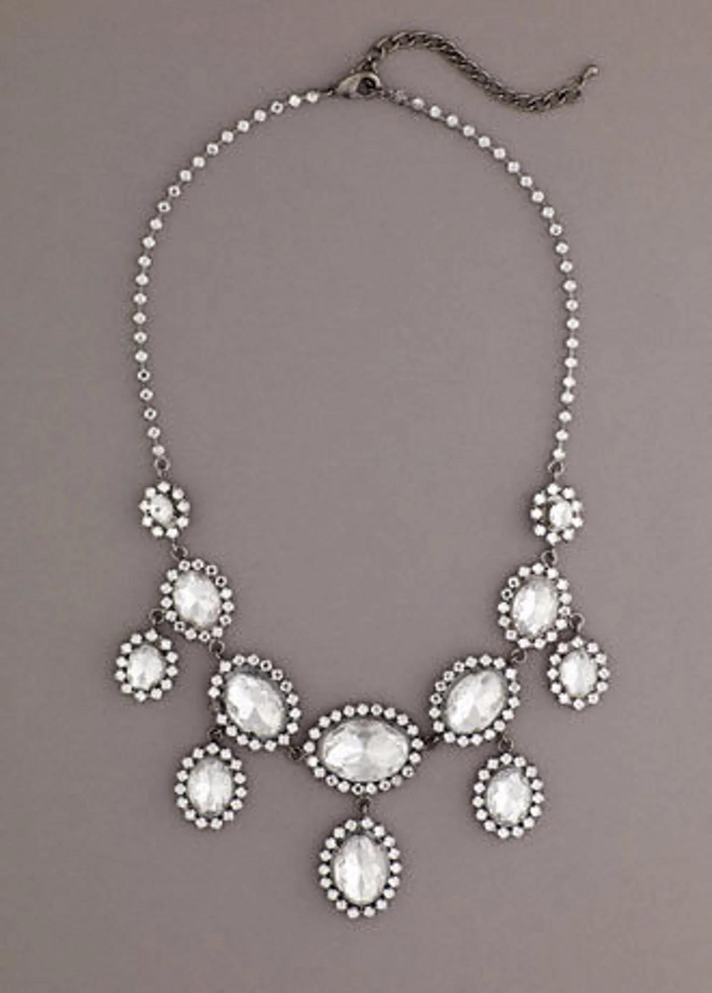 Large Crystal Stone Statement Necklace