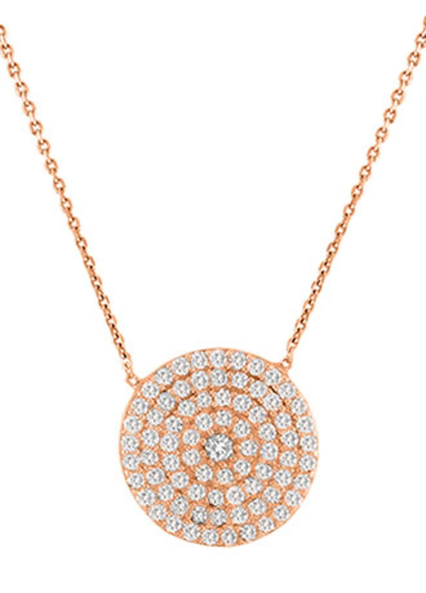 Large CZ Pave Disc Pendant - Image 3