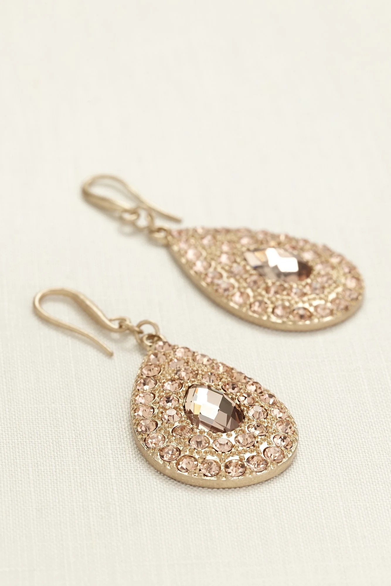 Large Pave Tear Drop Earrings