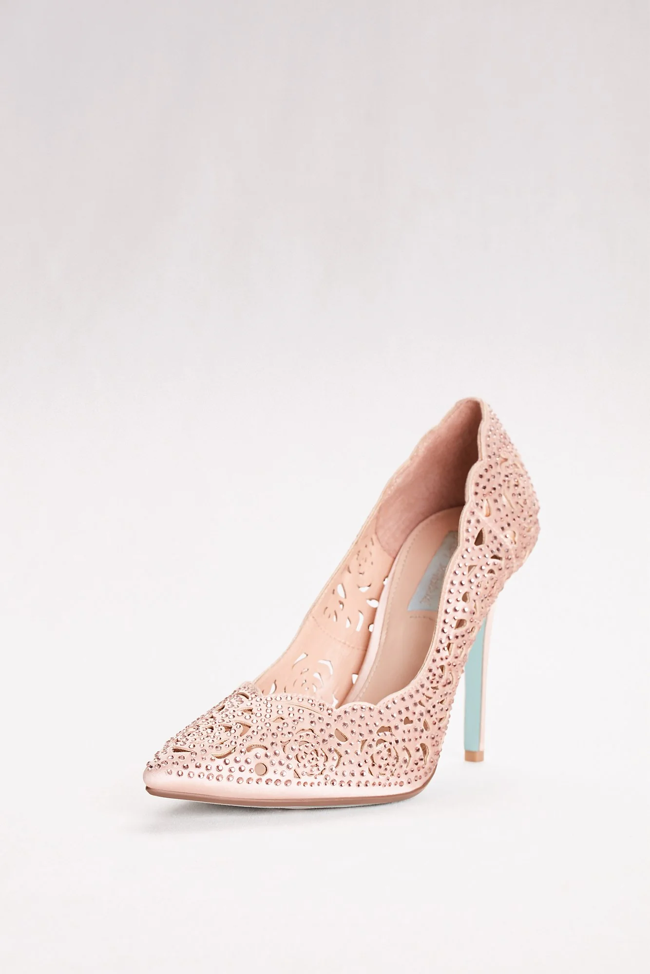 Laser-Cut Crystal Embellished Pointed Toe Pumps