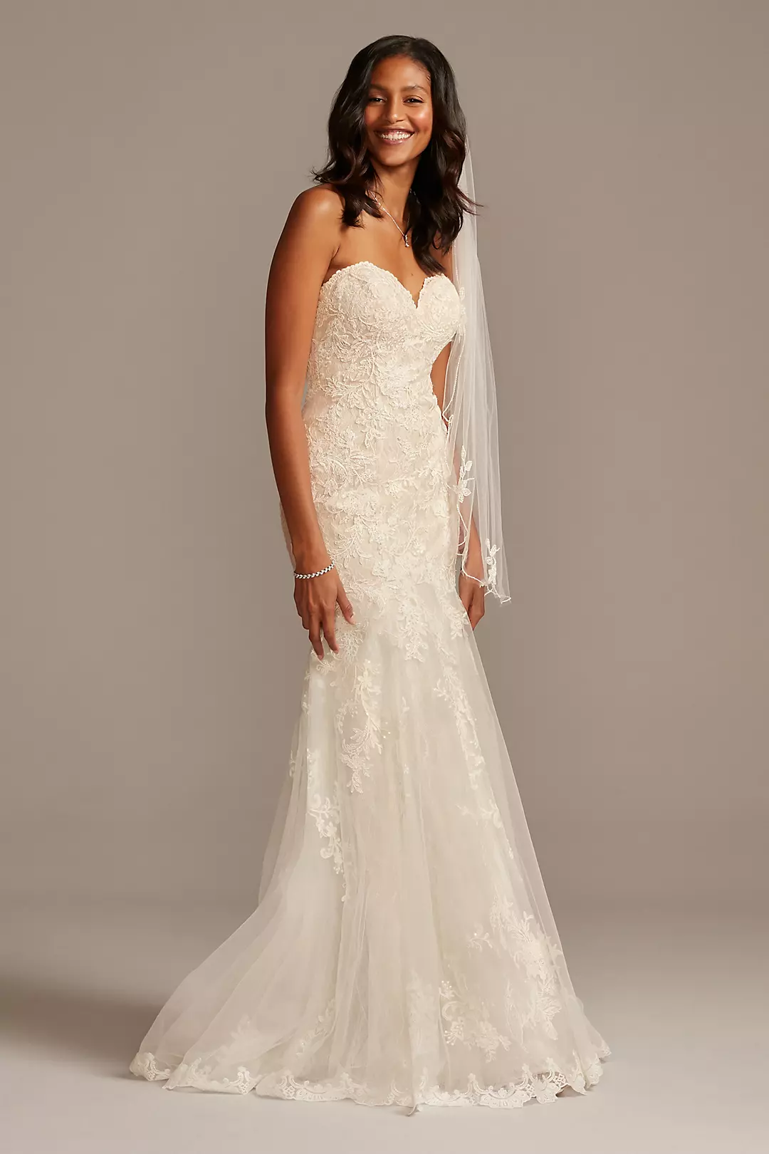 Layered Lace Mermaid Wedding Dress - Image 14