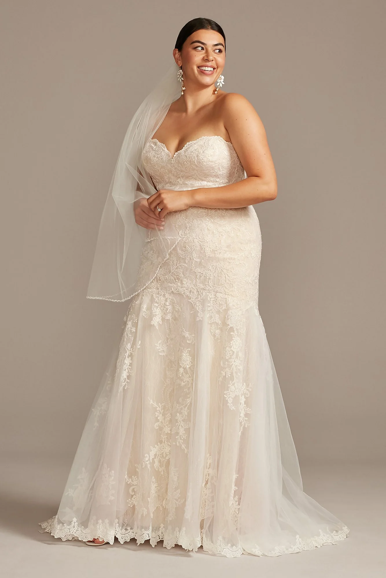 Layered Lace Mermaid Wedding Dress - Image 6