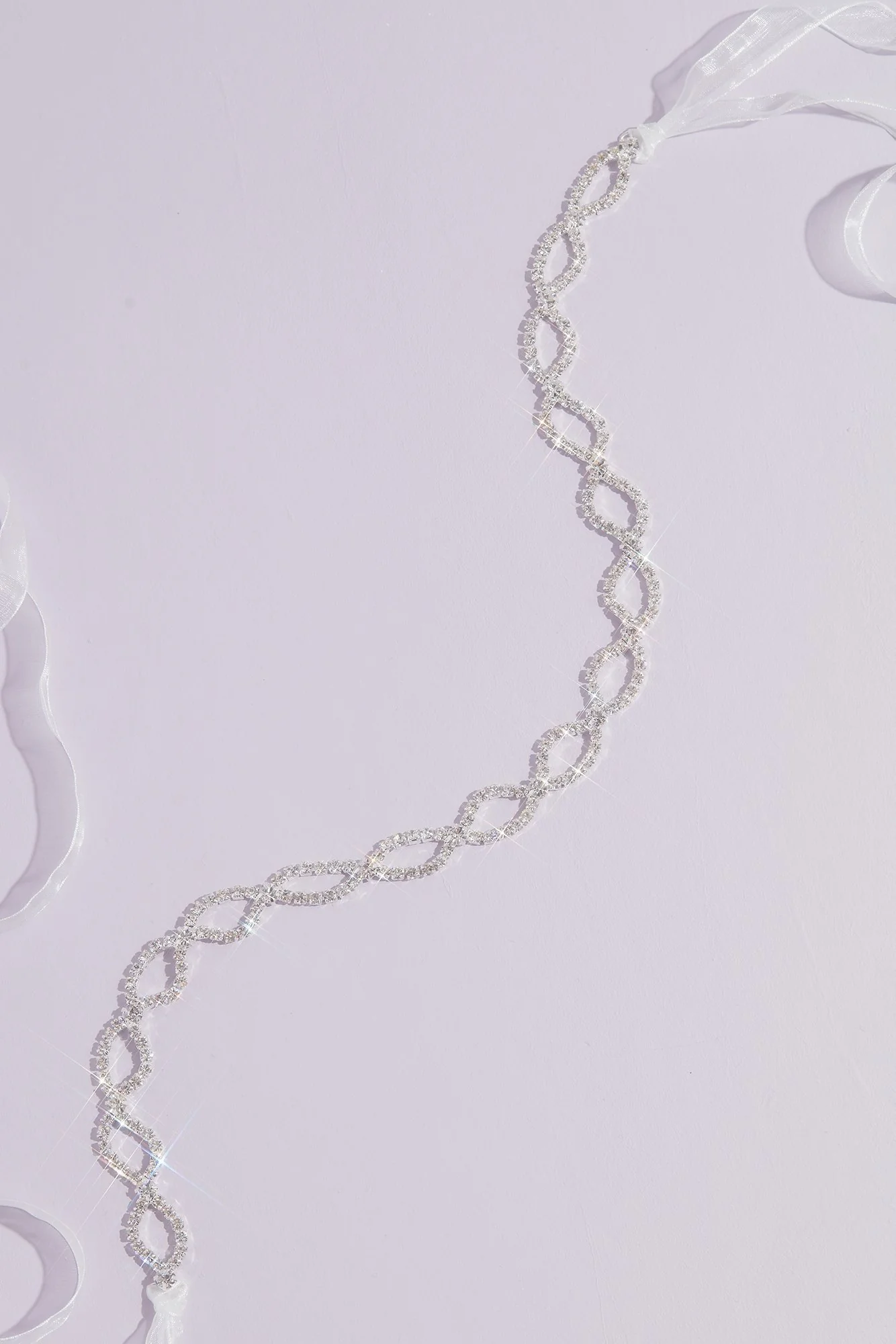 Linked Crystal Sash with Ribbon Tie - Image 2