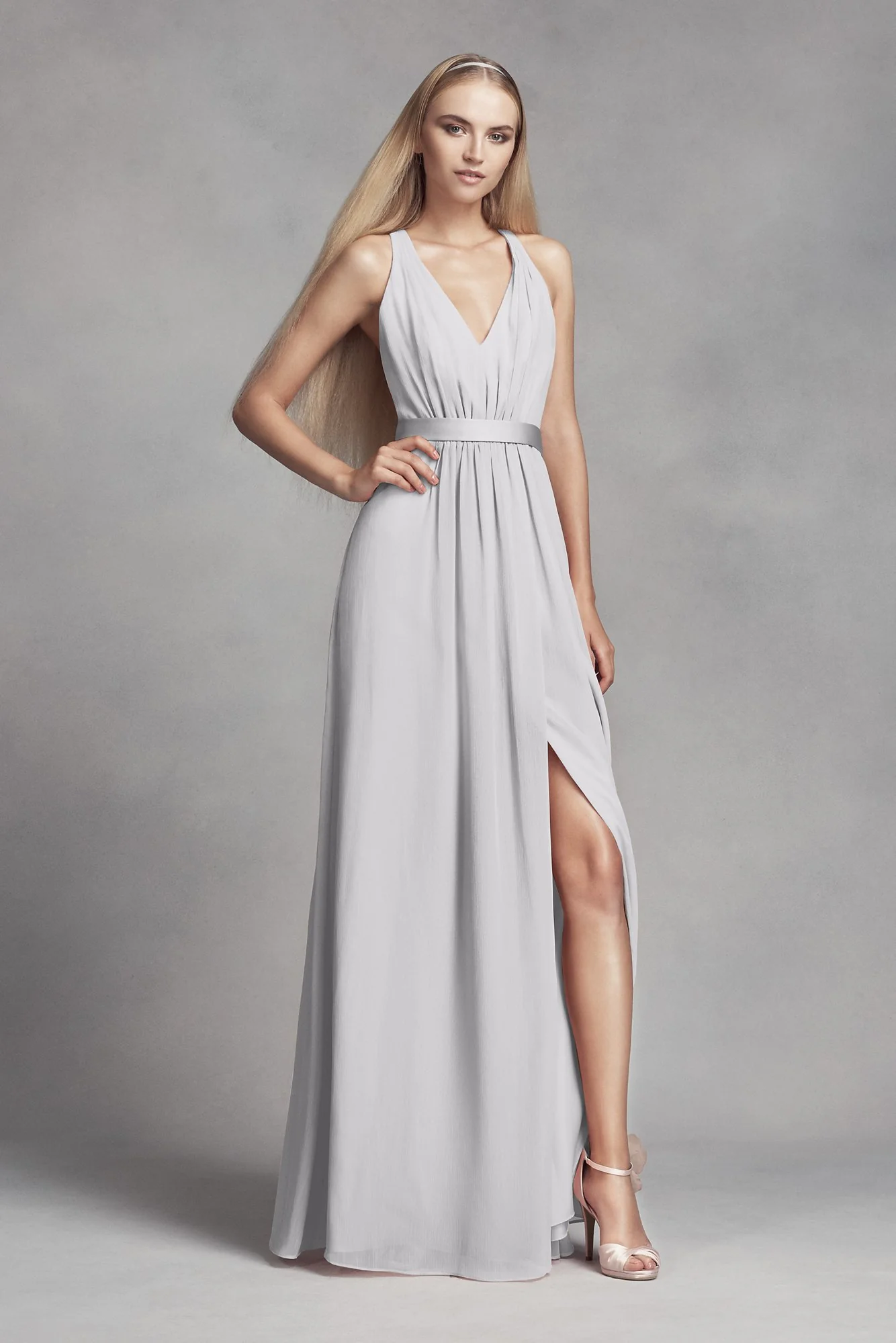 Long Chiffon Dress with Low Crisscross Back - Image 27