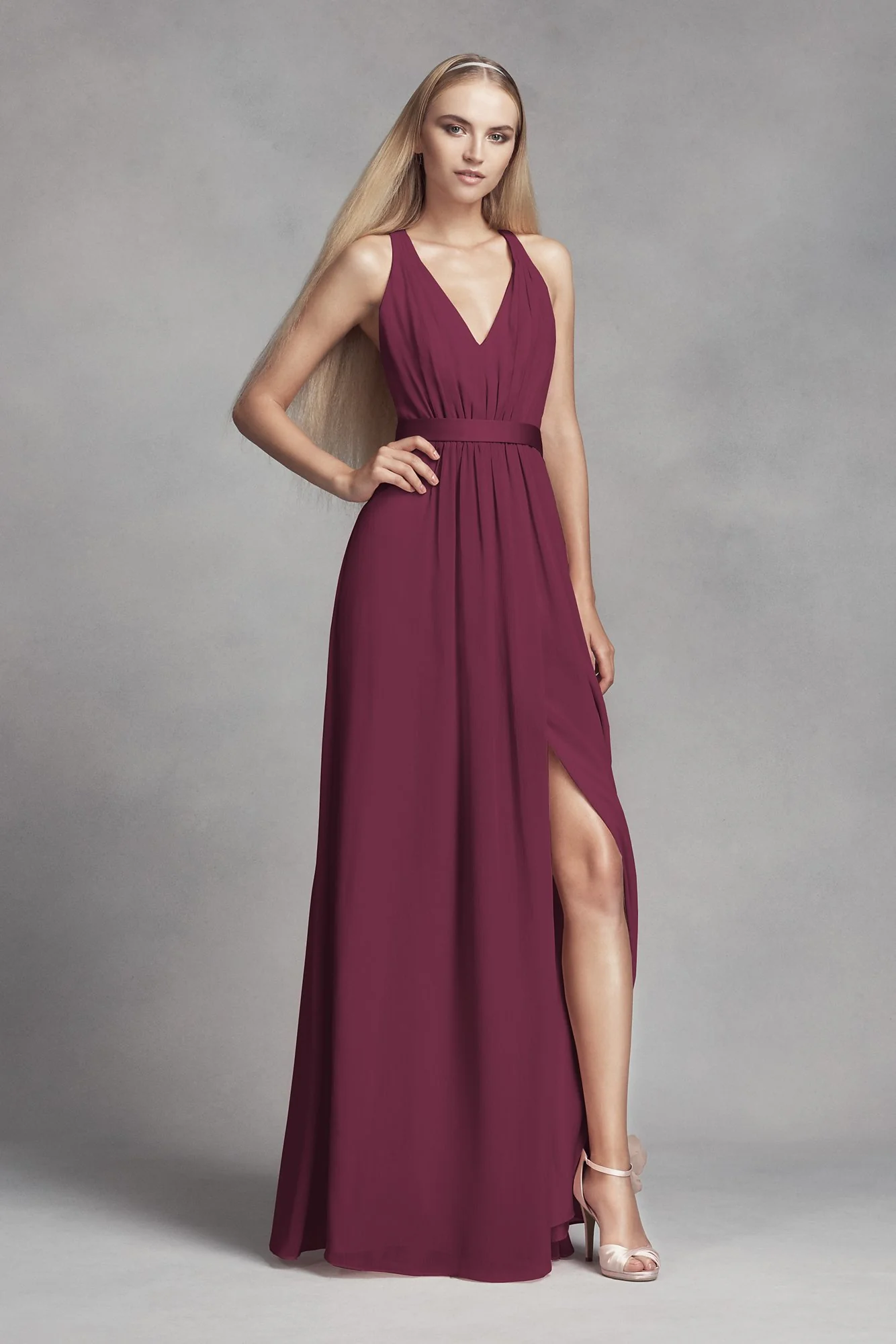 Long Chiffon Dress with Low Crisscross Back - Image 49