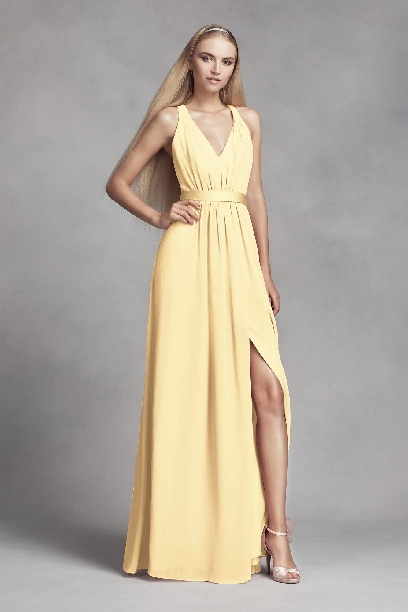 Long Chiffon Dress with Low Crisscross Back - Image 8