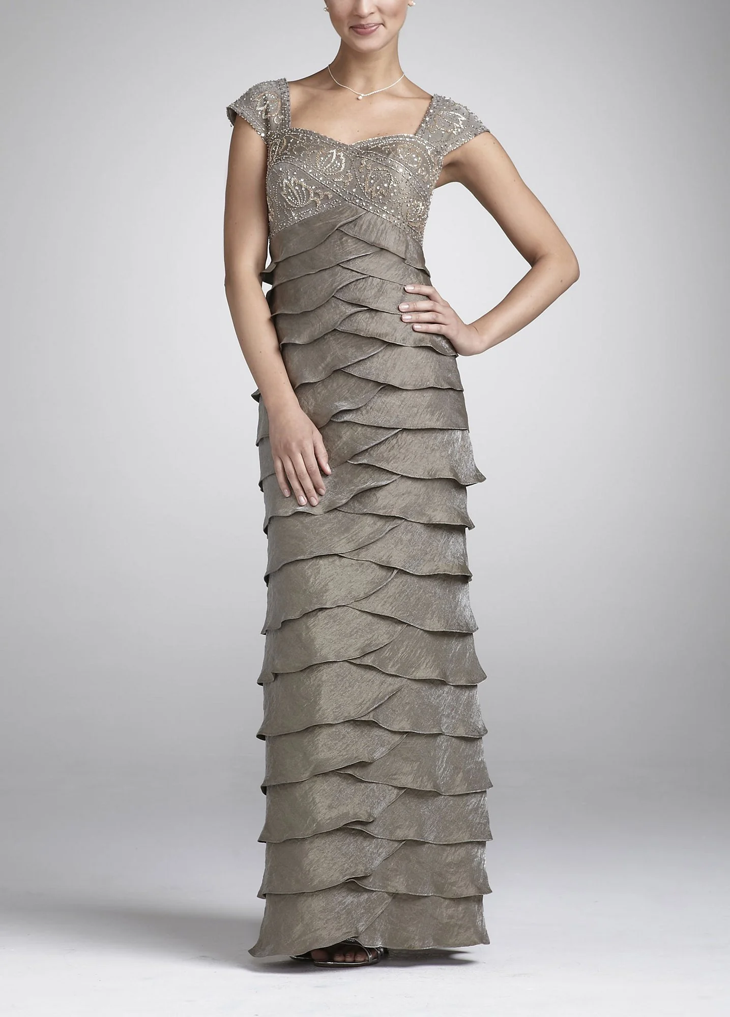 Long Chiffon Tiered Gown - Image 2