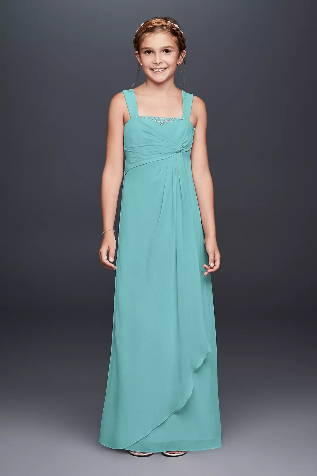 Long Crinkle Chiffon Dress with Twist Front - Image 108