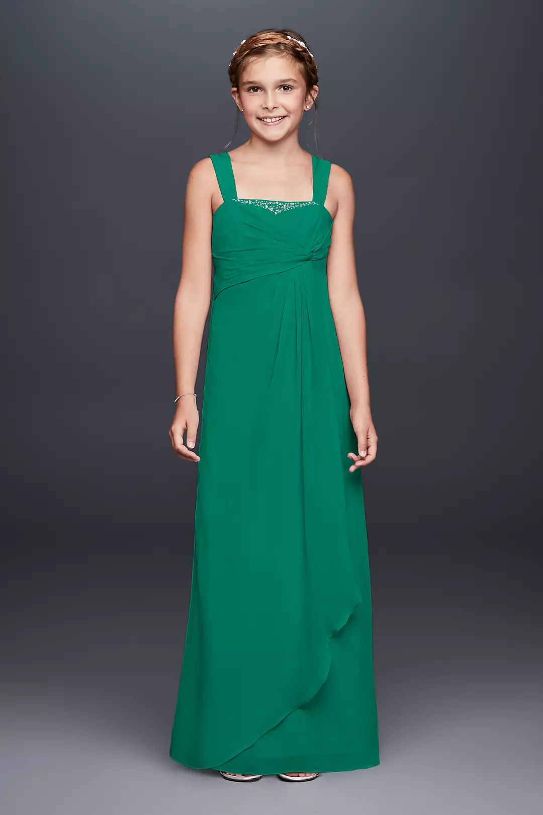 Long Crinkle Chiffon Dress with Twist Front - Image 128