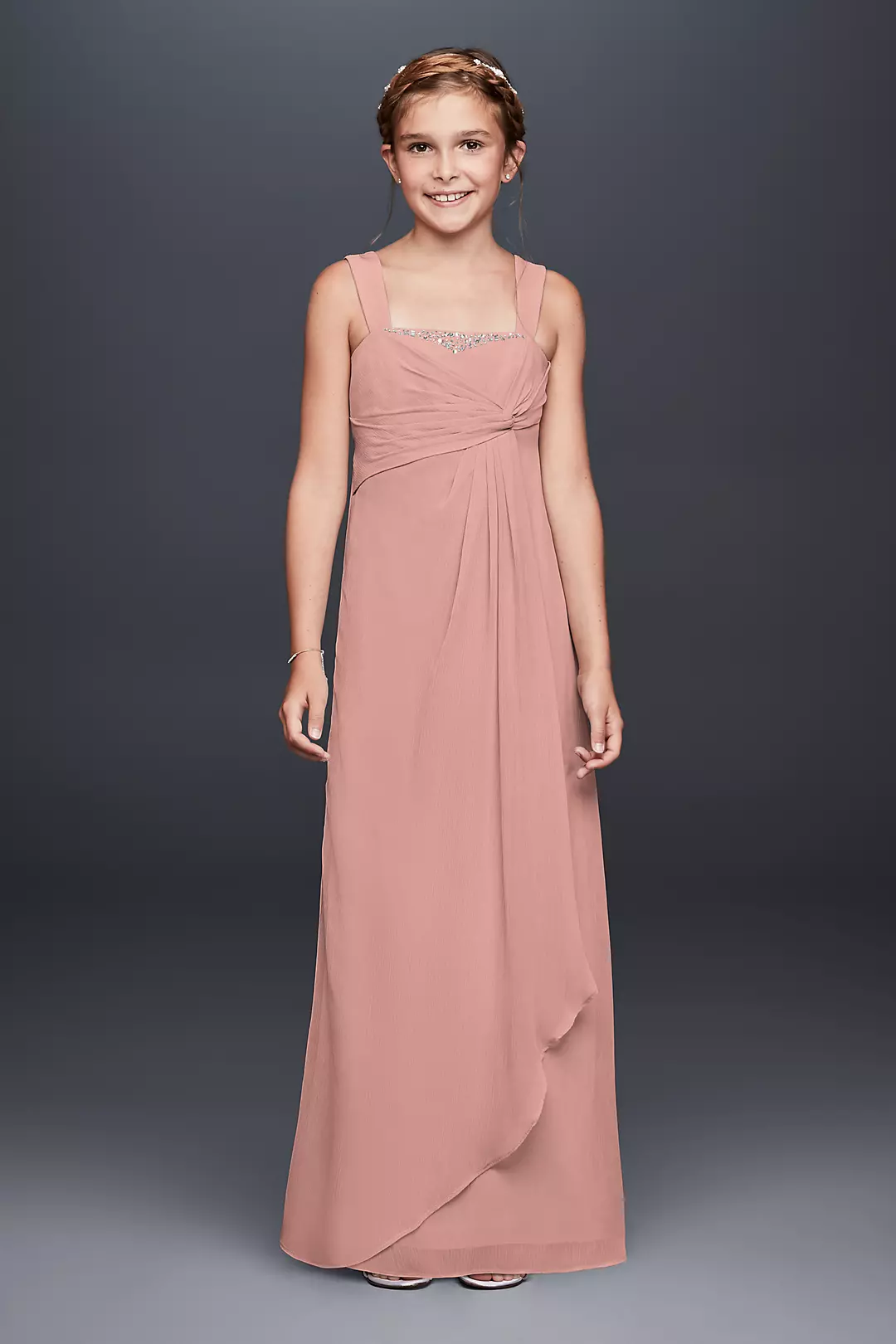 Long Crinkle Chiffon Dress with Twist Front - Image 134