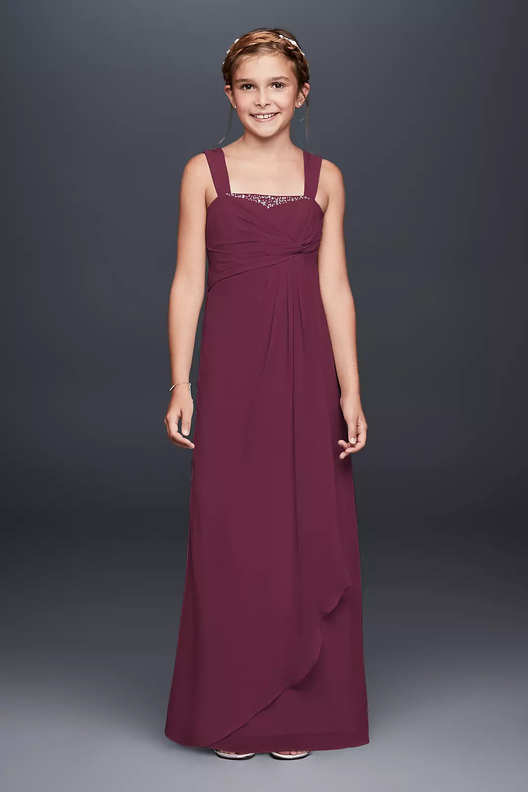 Long Crinkle Chiffon Dress with Twist Front - Image 88