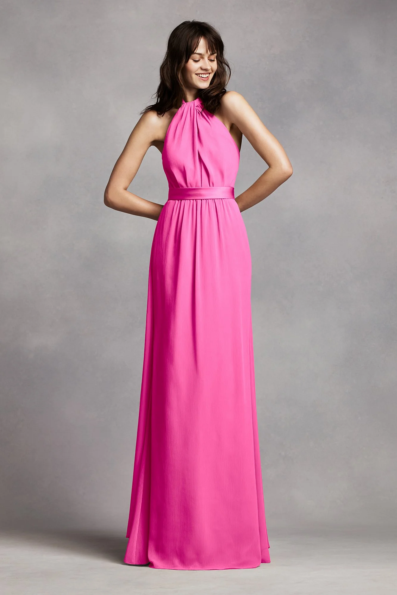 Long Crinkle Chiffon Halter Dress - Image 15