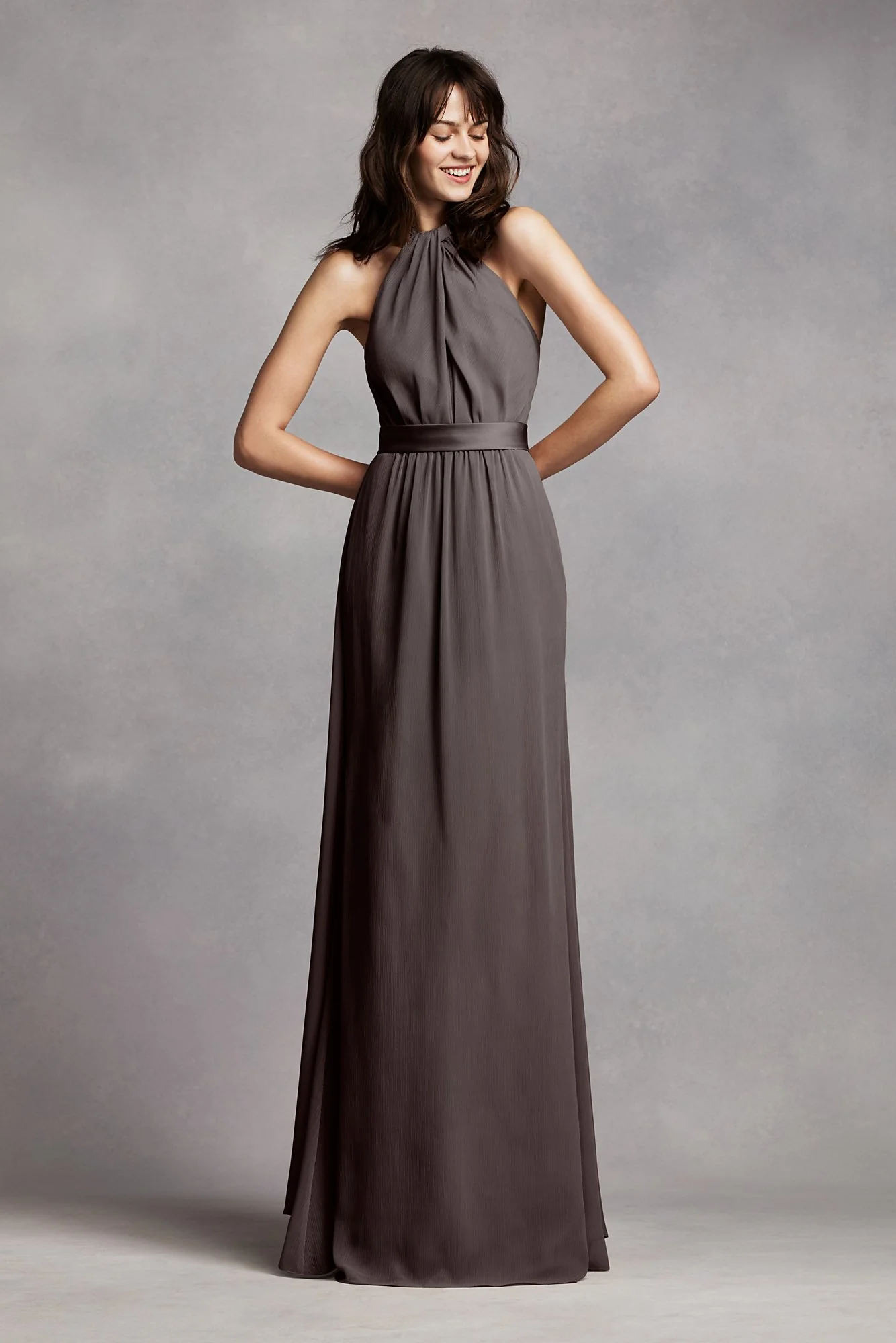 Long Crinkle Chiffon Halter Dress - Image 16