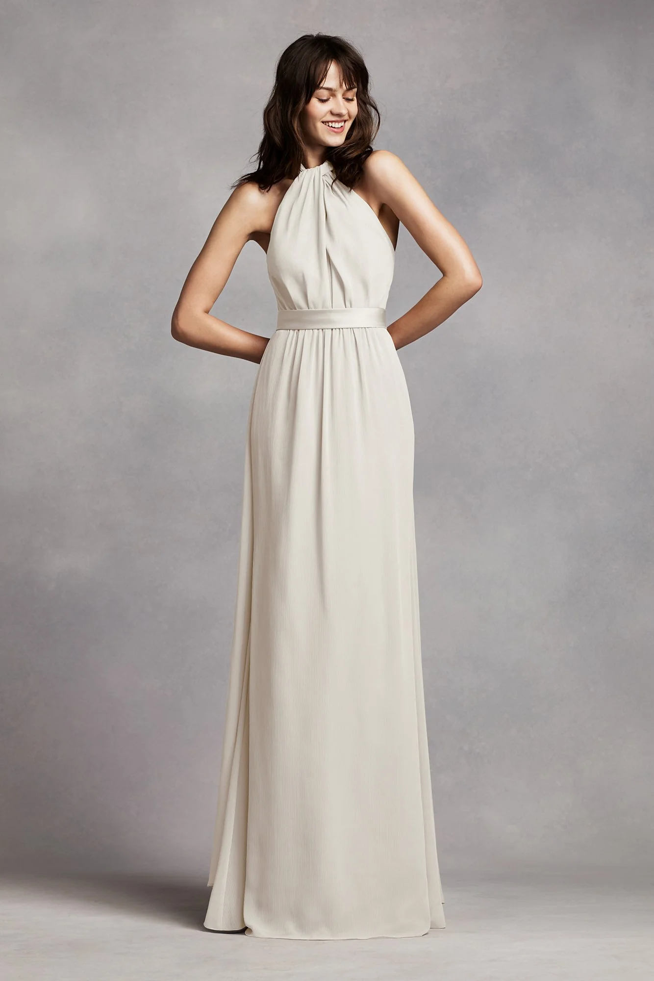 Long Crinkle Chiffon Halter Dress - Image 20