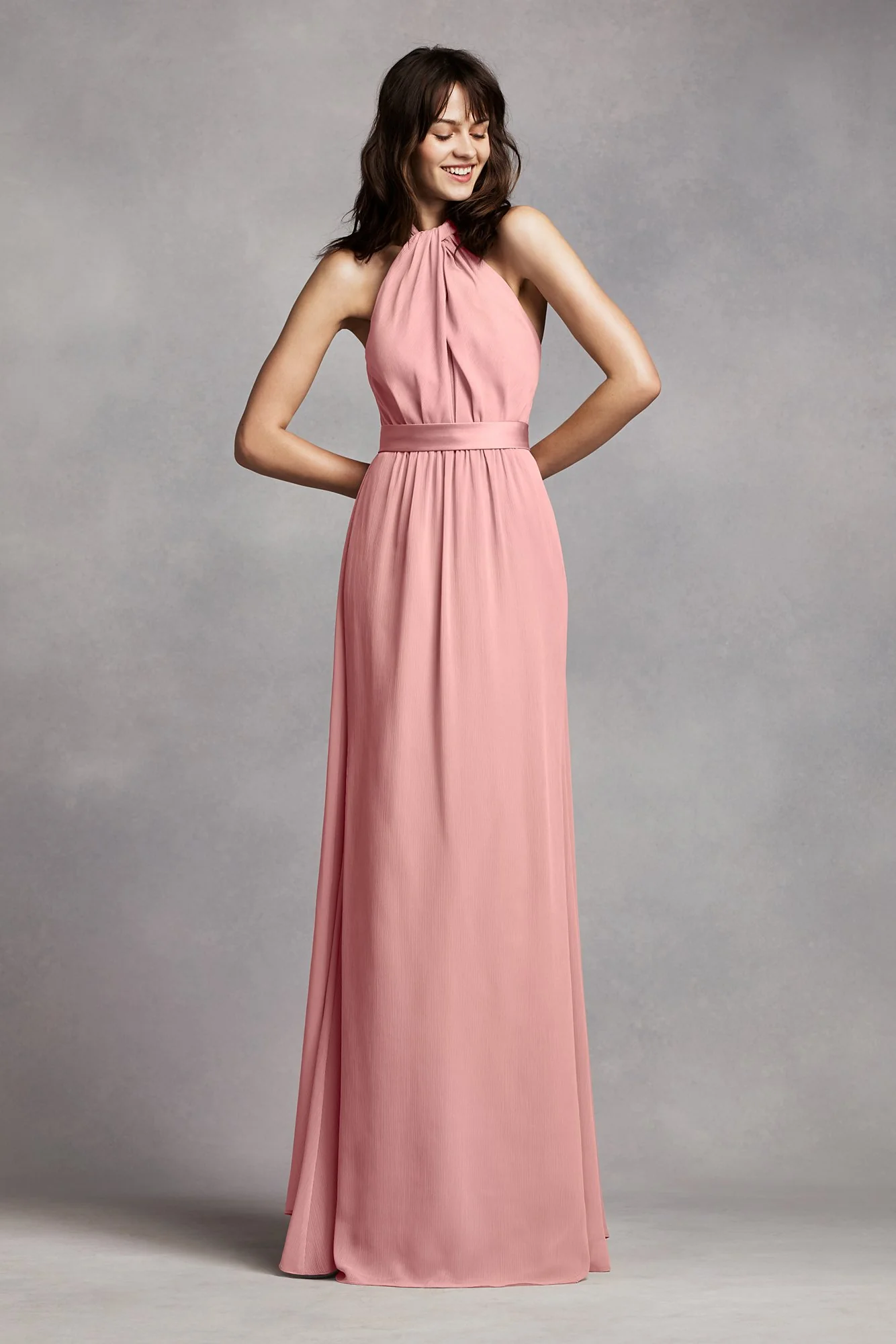 Long Crinkle Chiffon Halter Dress - Image 22