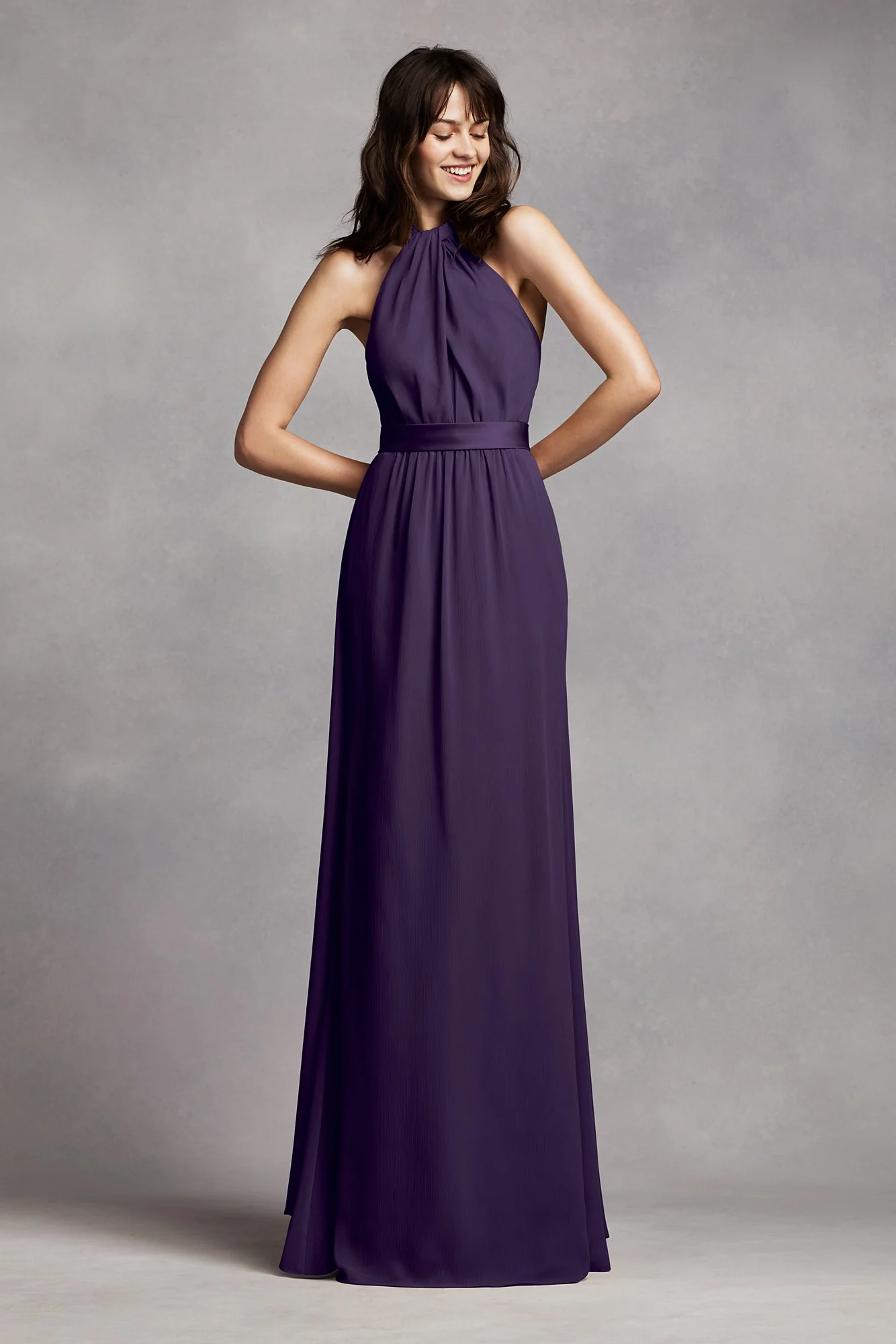 Long Crinkle Chiffon Halter Dress - Image 6
