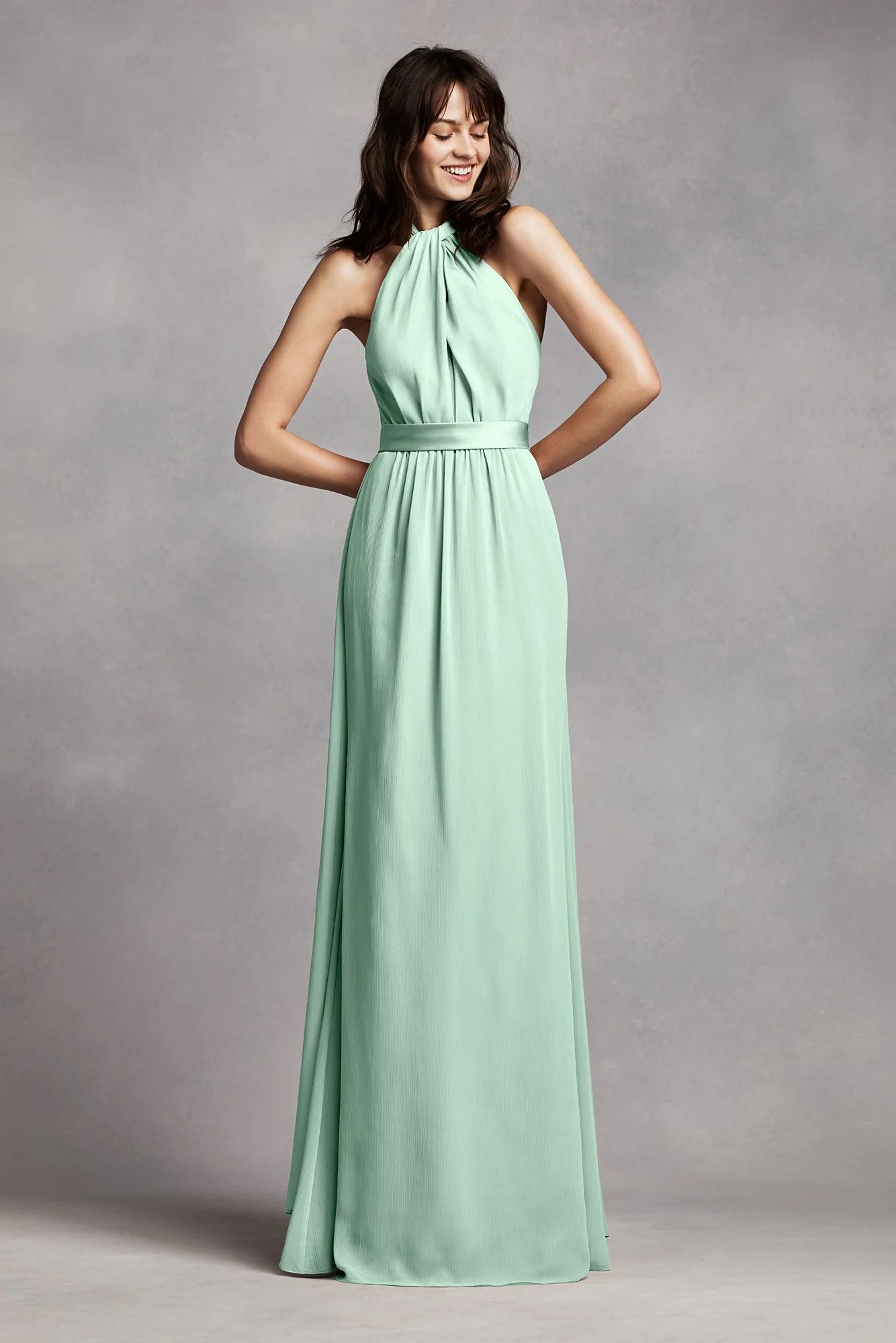 Long Crinkle Chiffon Halter Dress - Image 7