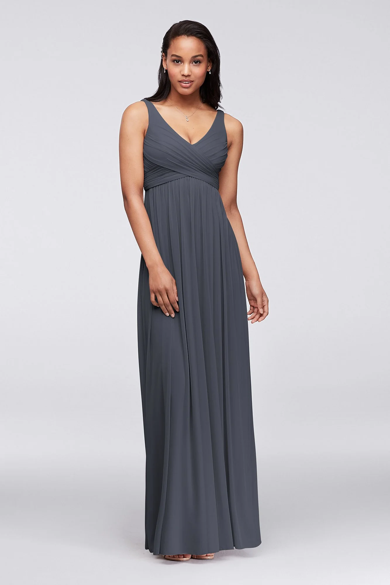 Long Mesh Dress with Cowl Back Detail - Image 11