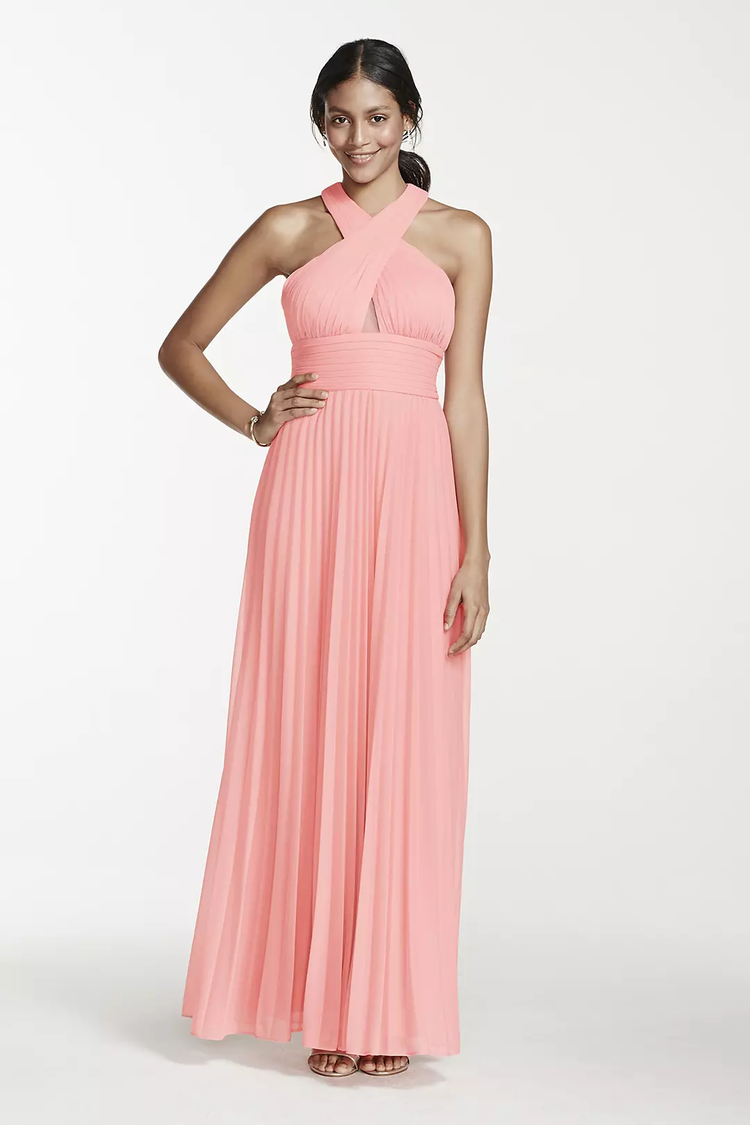 Long Halter Mesh Dress with Open Back - Image 5