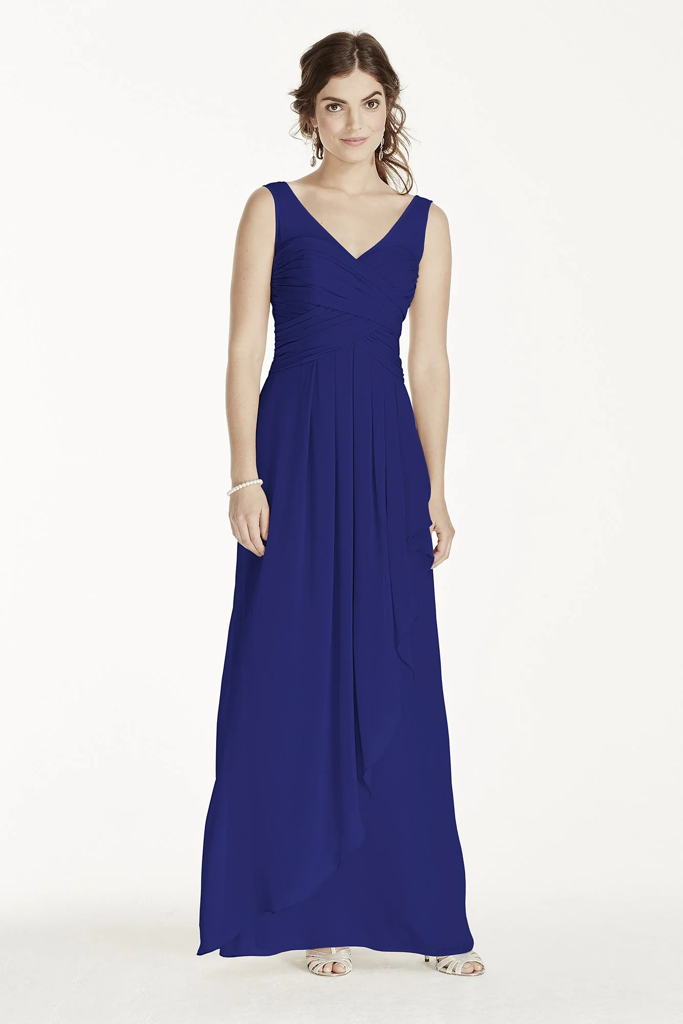 Long Illusion Tank Crinkle Chiffon Dress - Image 105