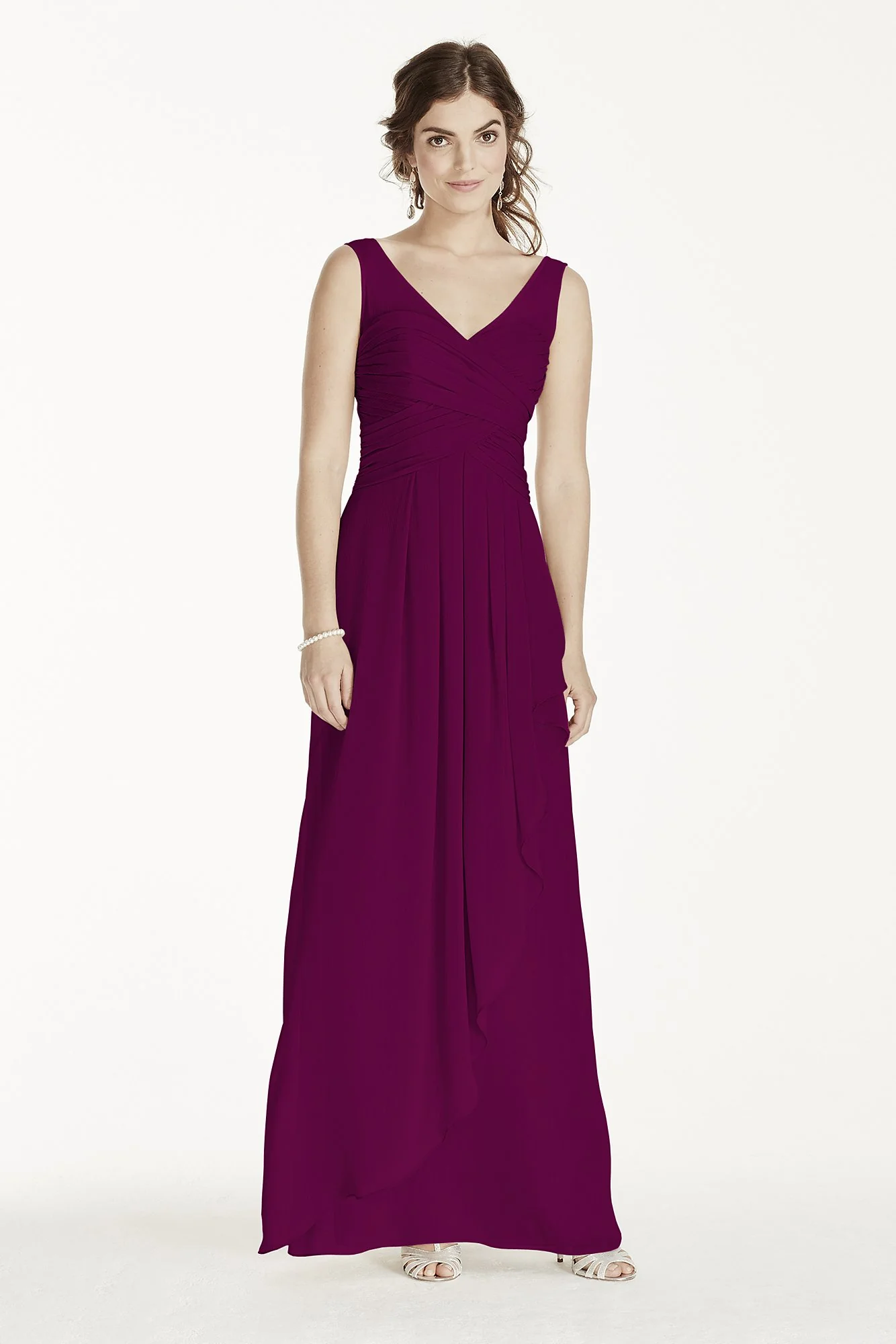 Long Illusion Tank Crinkle Chiffon Dress - Image 42
