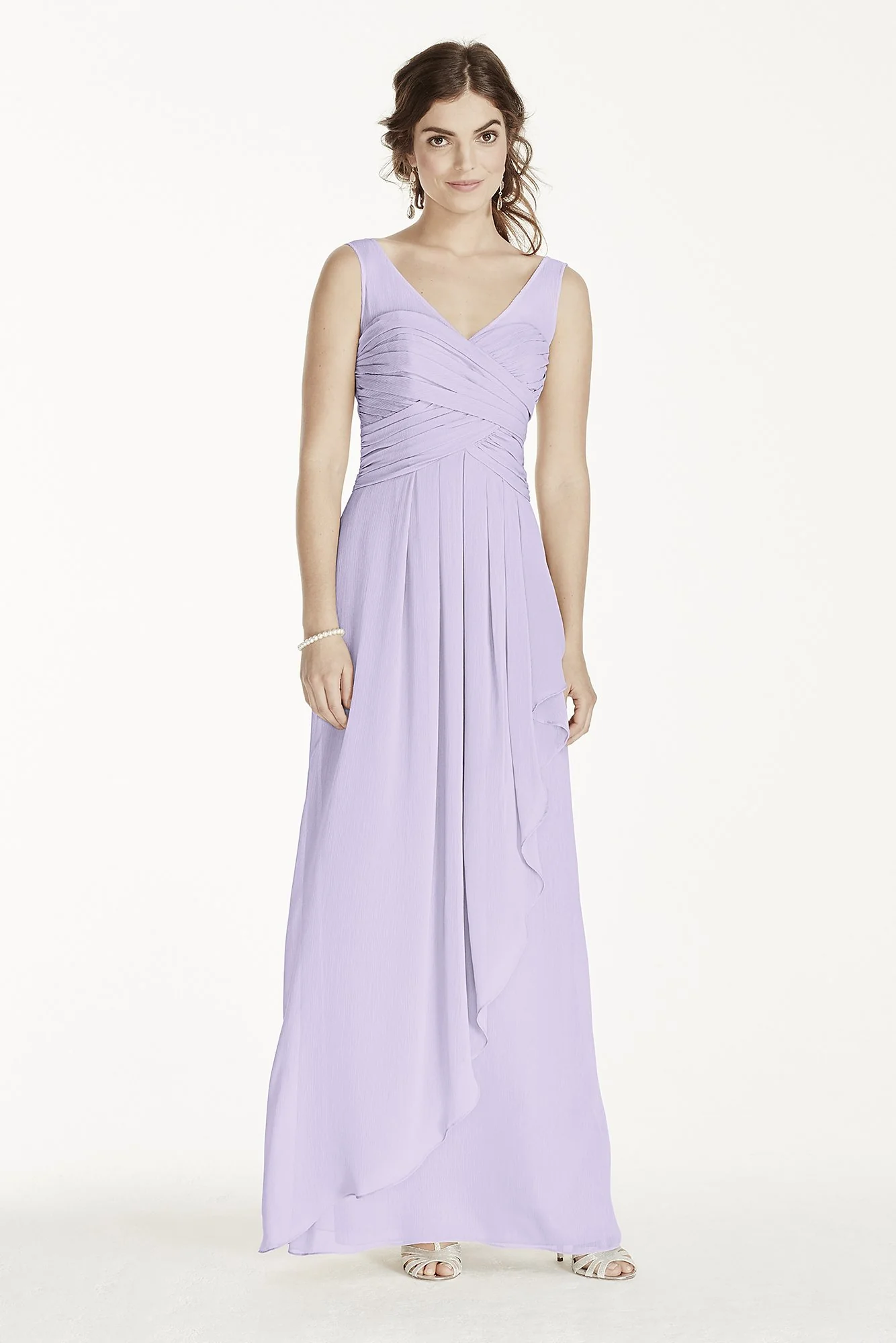 Long Illusion Tank Crinkle Chiffon Dress - Image 48