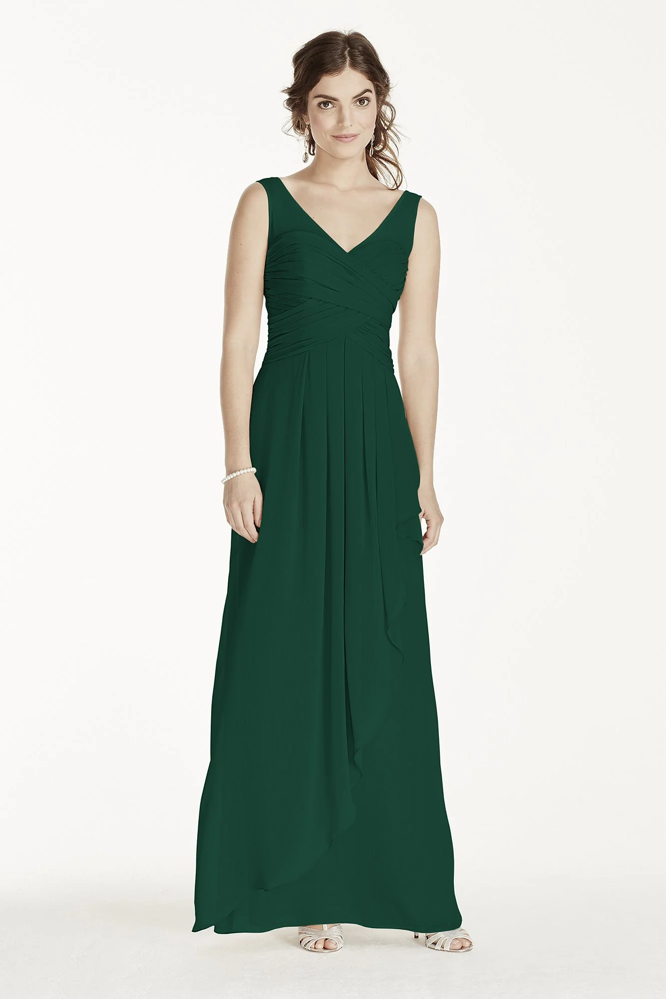 Long Illusion Tank Crinkle Chiffon Dress - Image 57